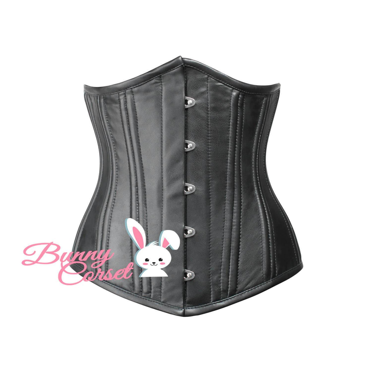 Black Faux Leather Waist Trainer Corset