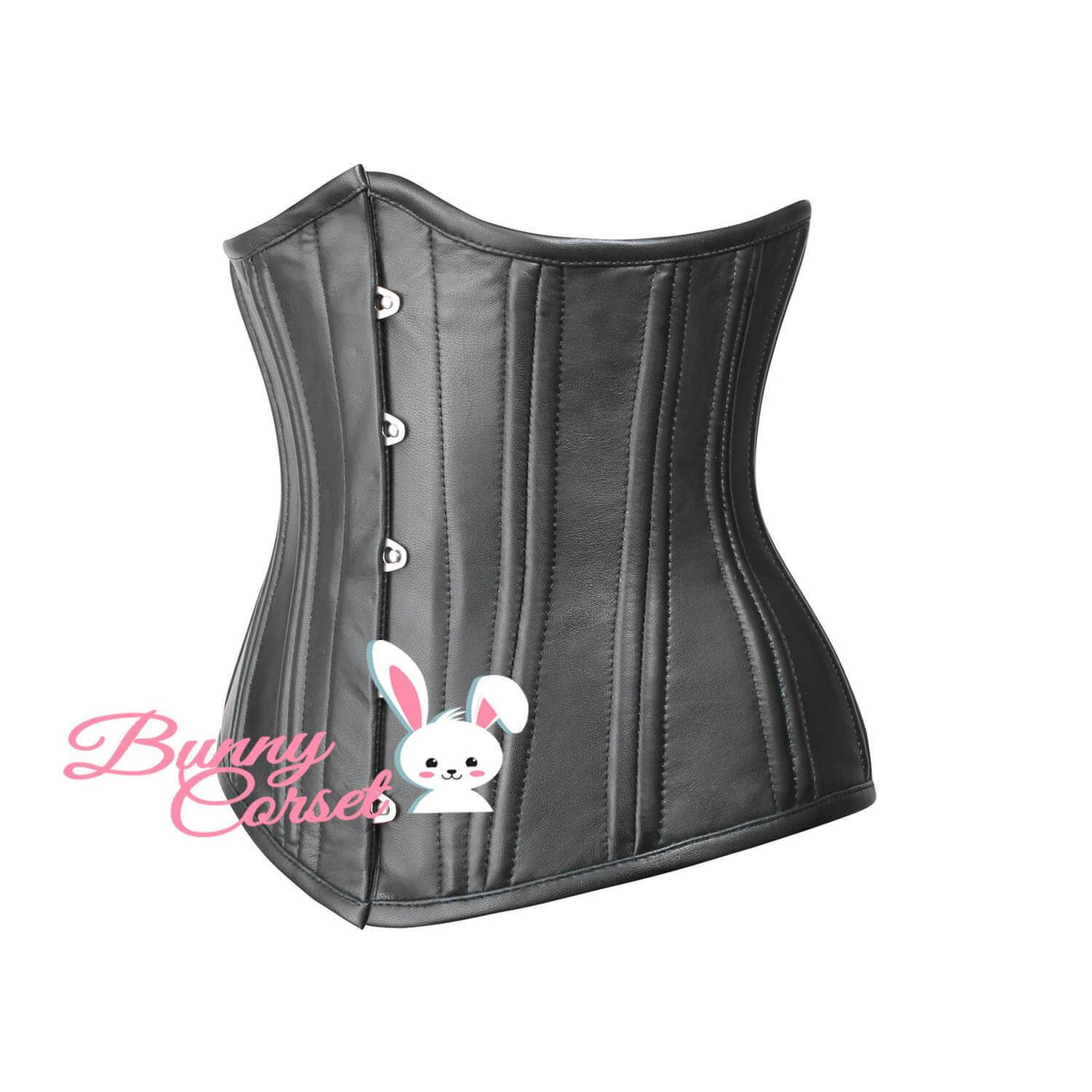 Black Faux Leather Waist Trainer Corset