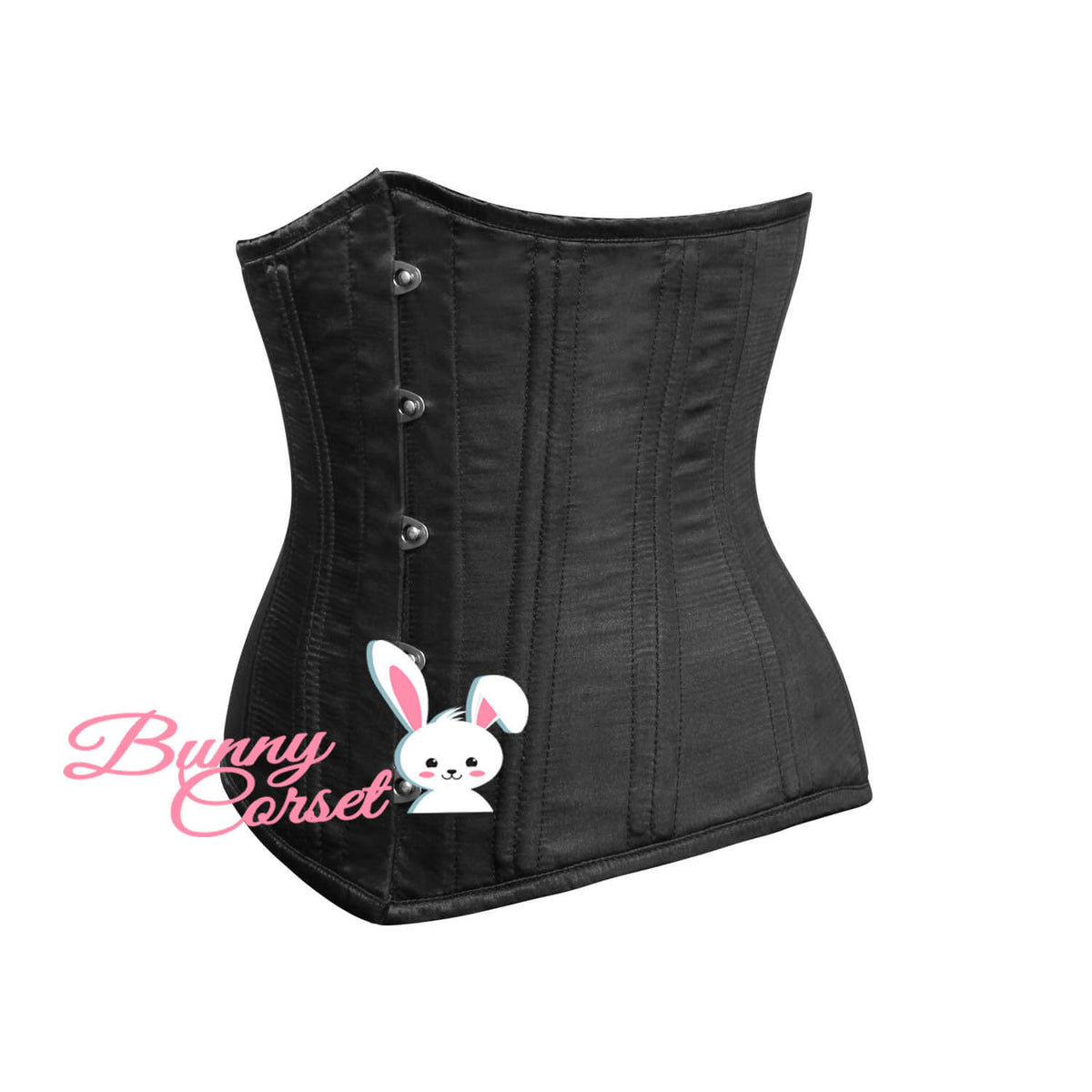 Underbust Black Satin Waist Trainer Corset