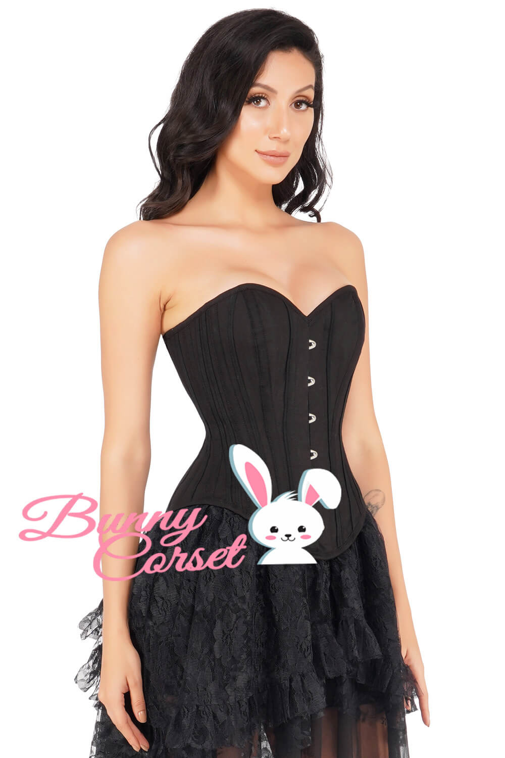 Geonna Single Layer Black Cotton Corset