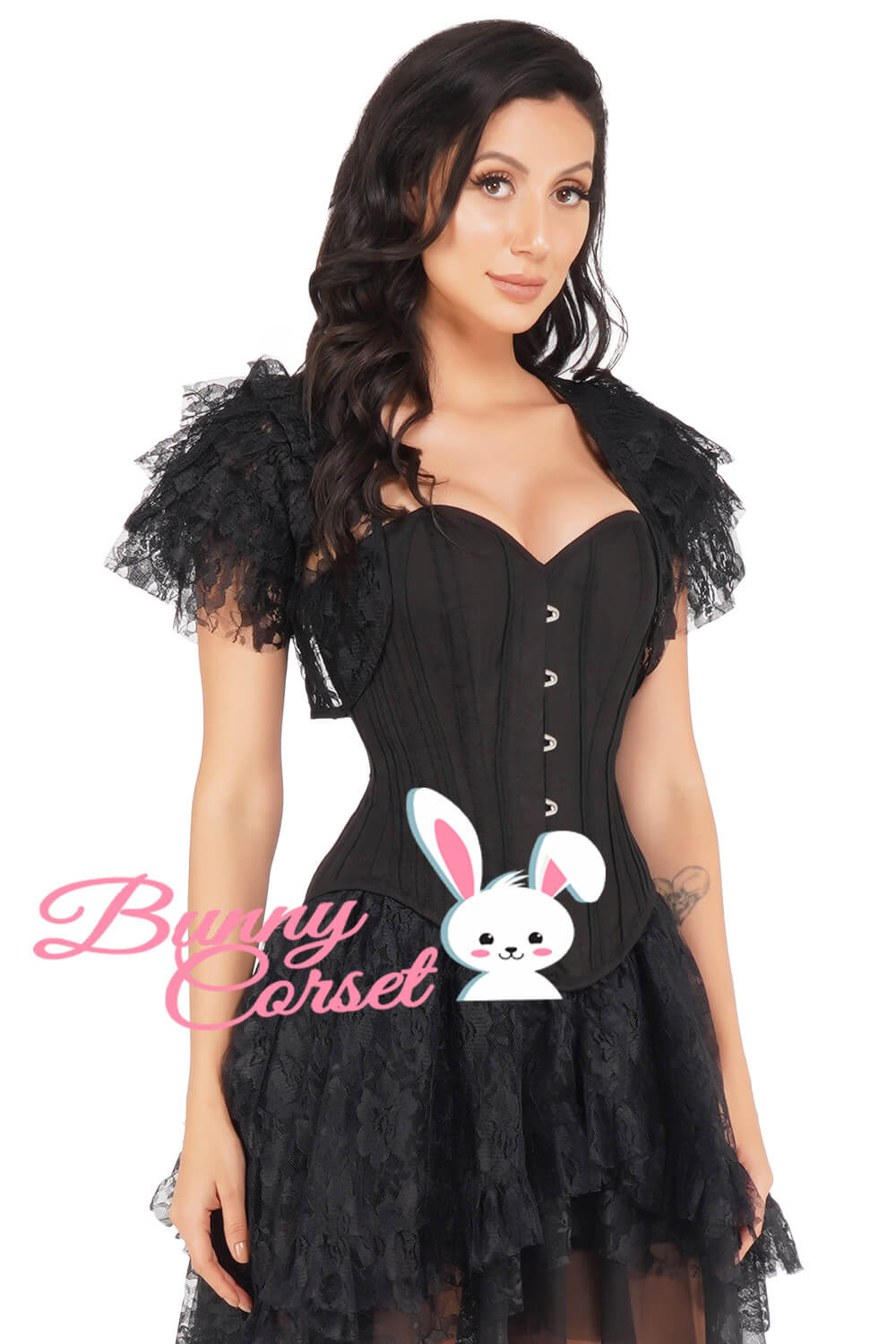 Geonna Single Layer Black Cotton Corset