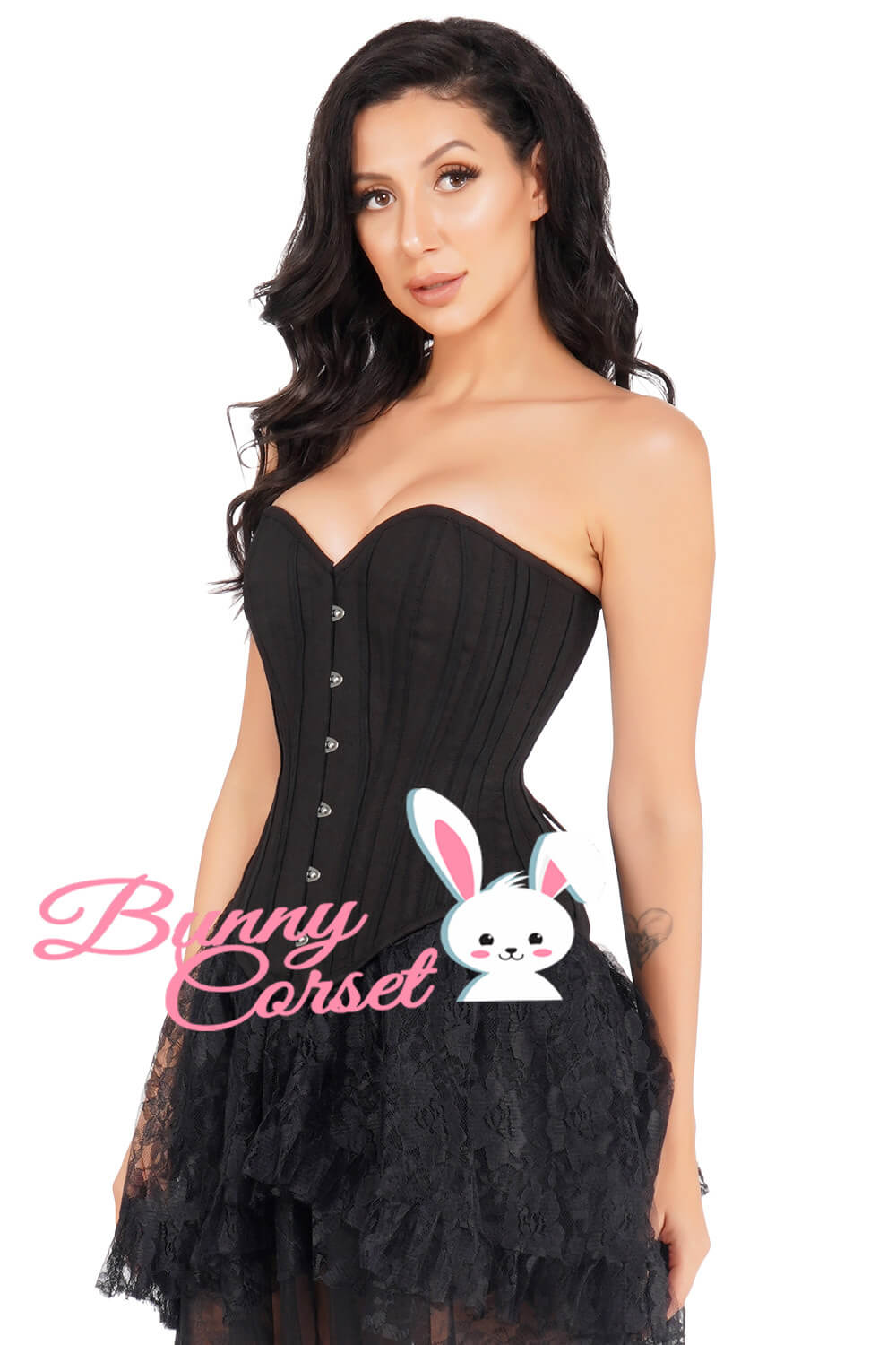 Geonna Single Layer Black Cotton Corset
