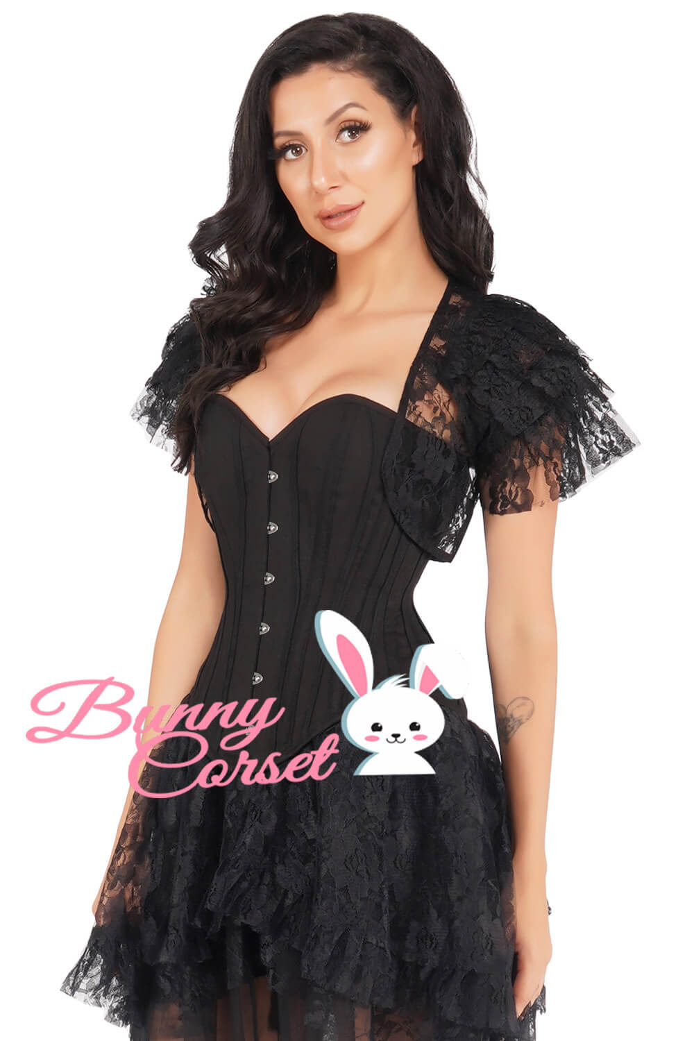 Geonna Single Layer Black Cotton Corset