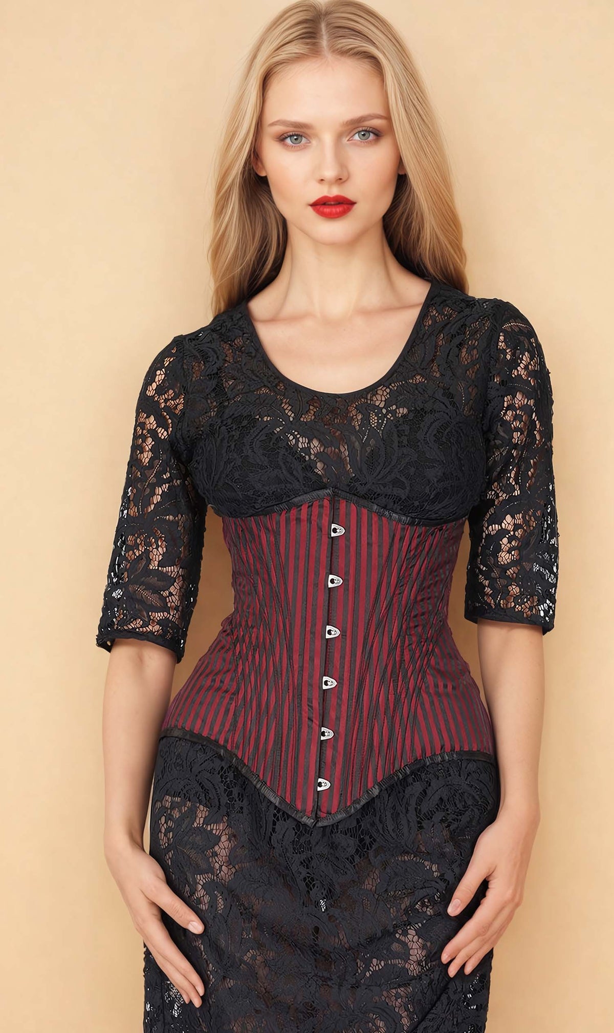 Nerissa Maroon Underbust Corset