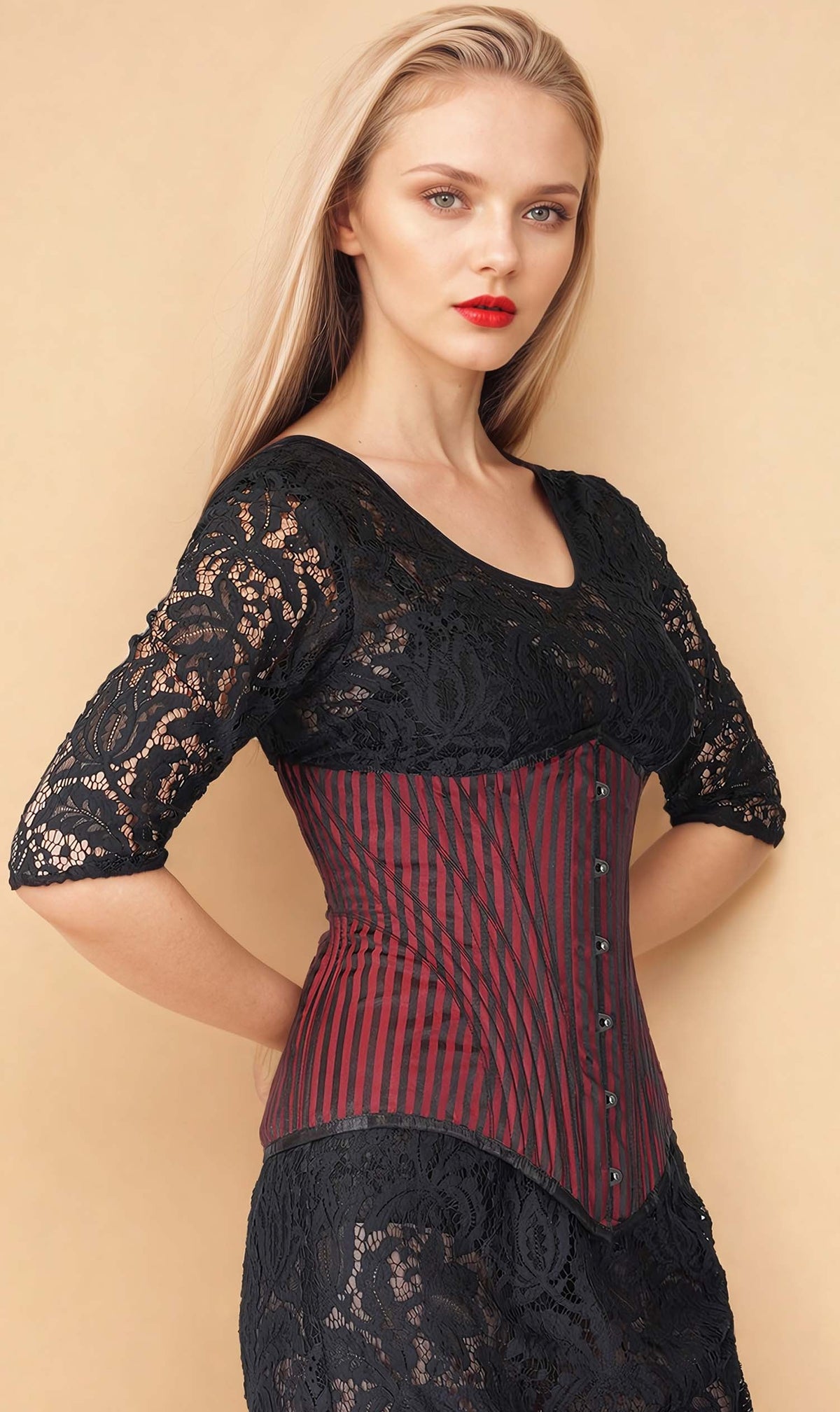 Miles Maroon Underbust Corset
