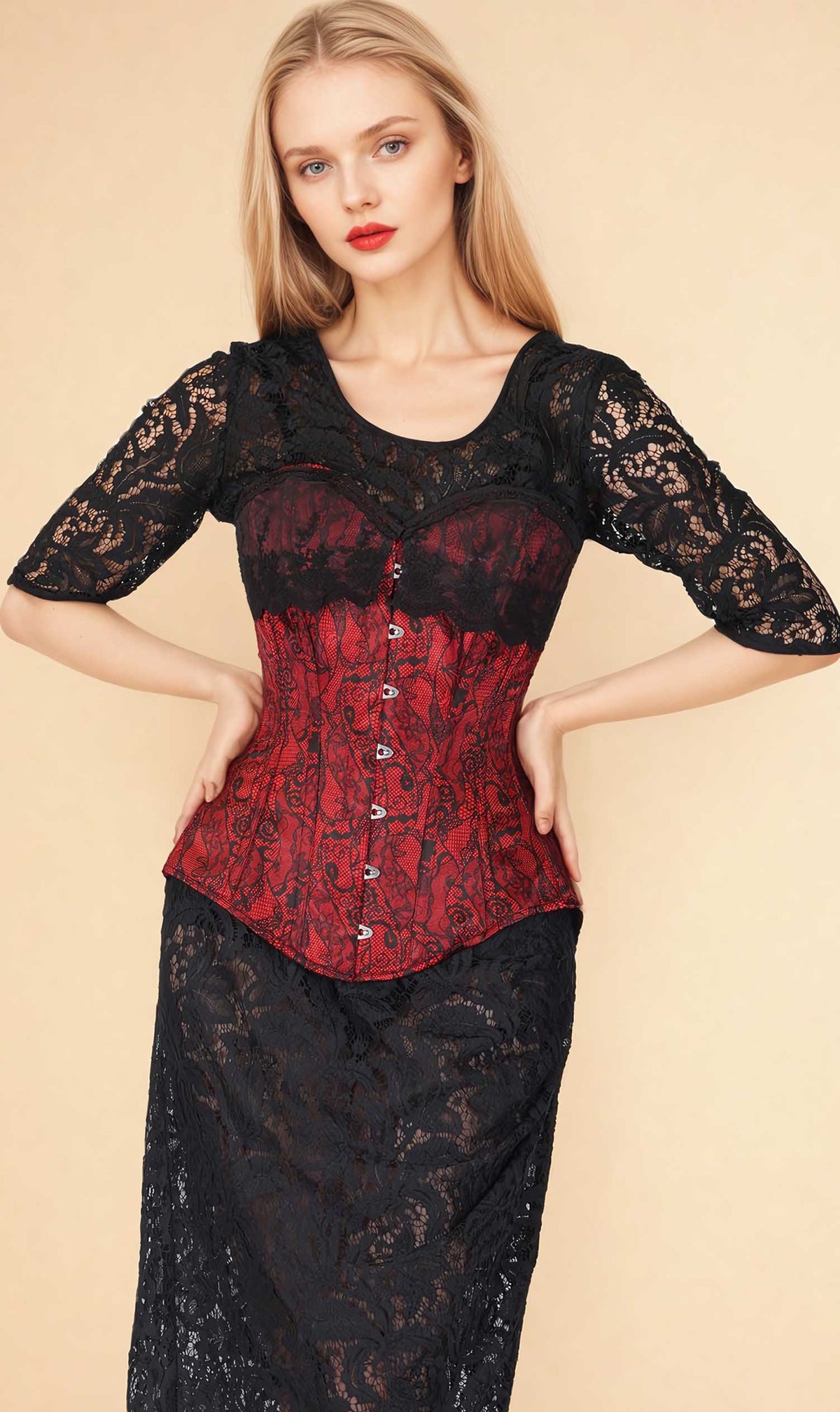 Beatrice Red Overbust Corset