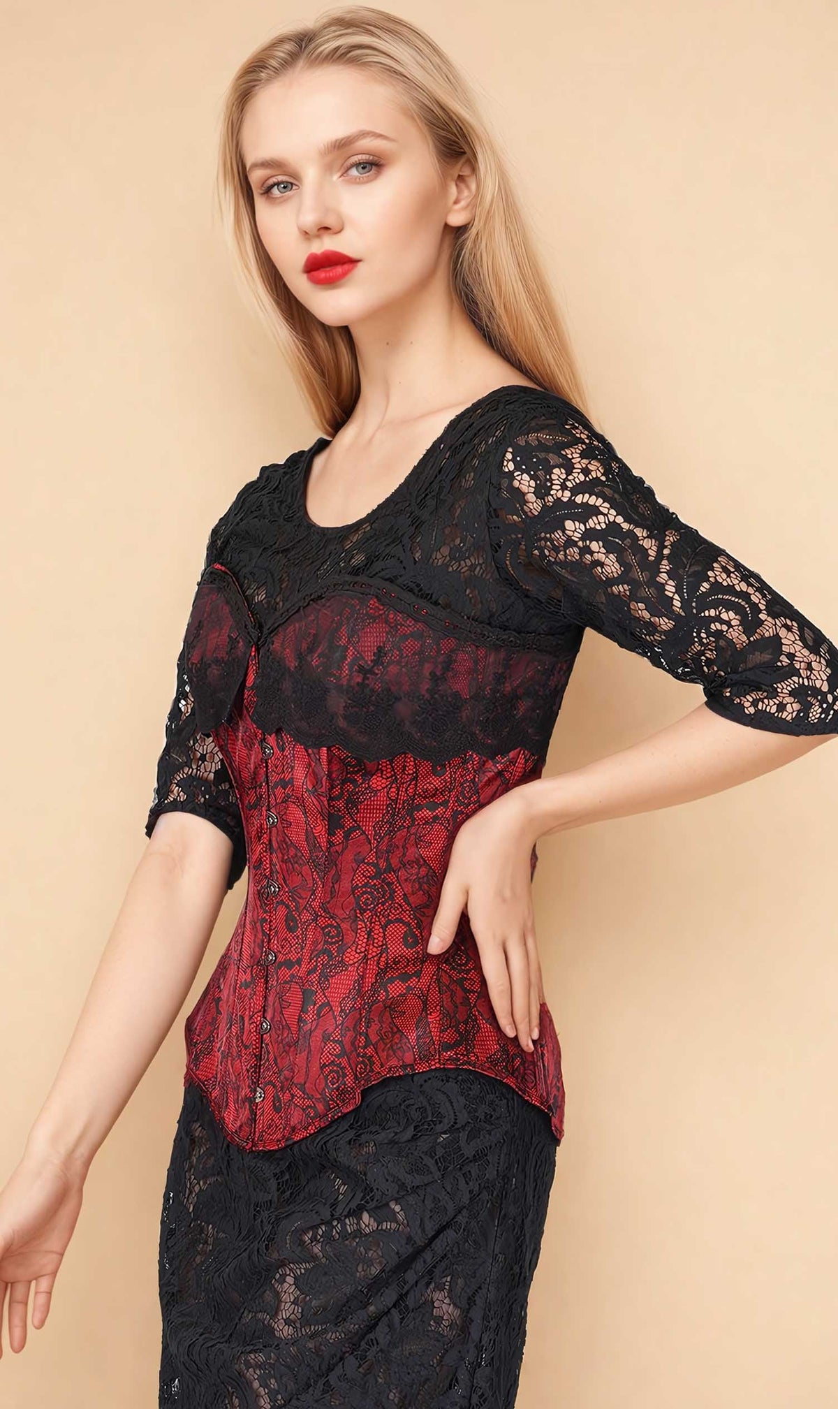 Hydee Red Overbust Corset
