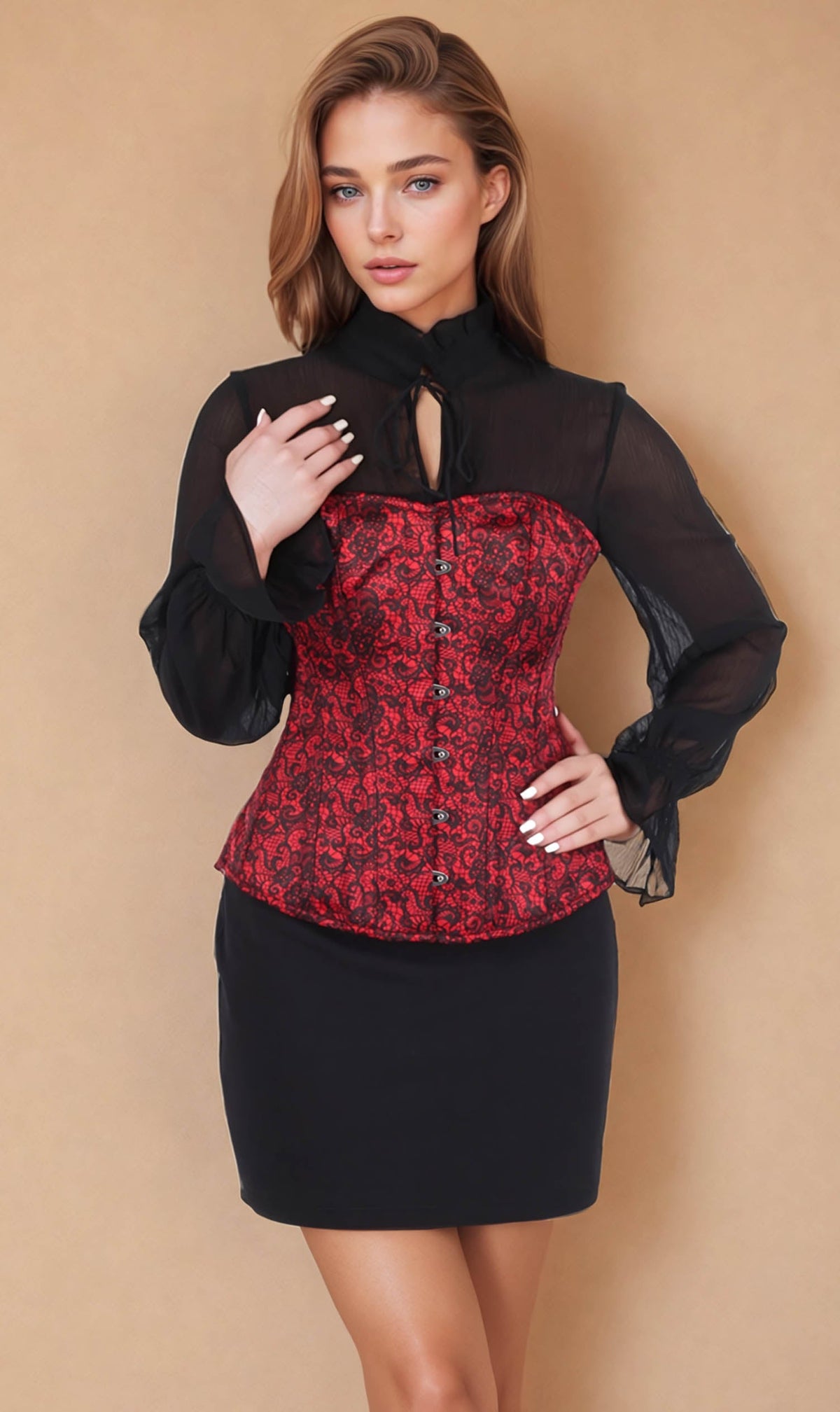 Harva Red Overbust Corset