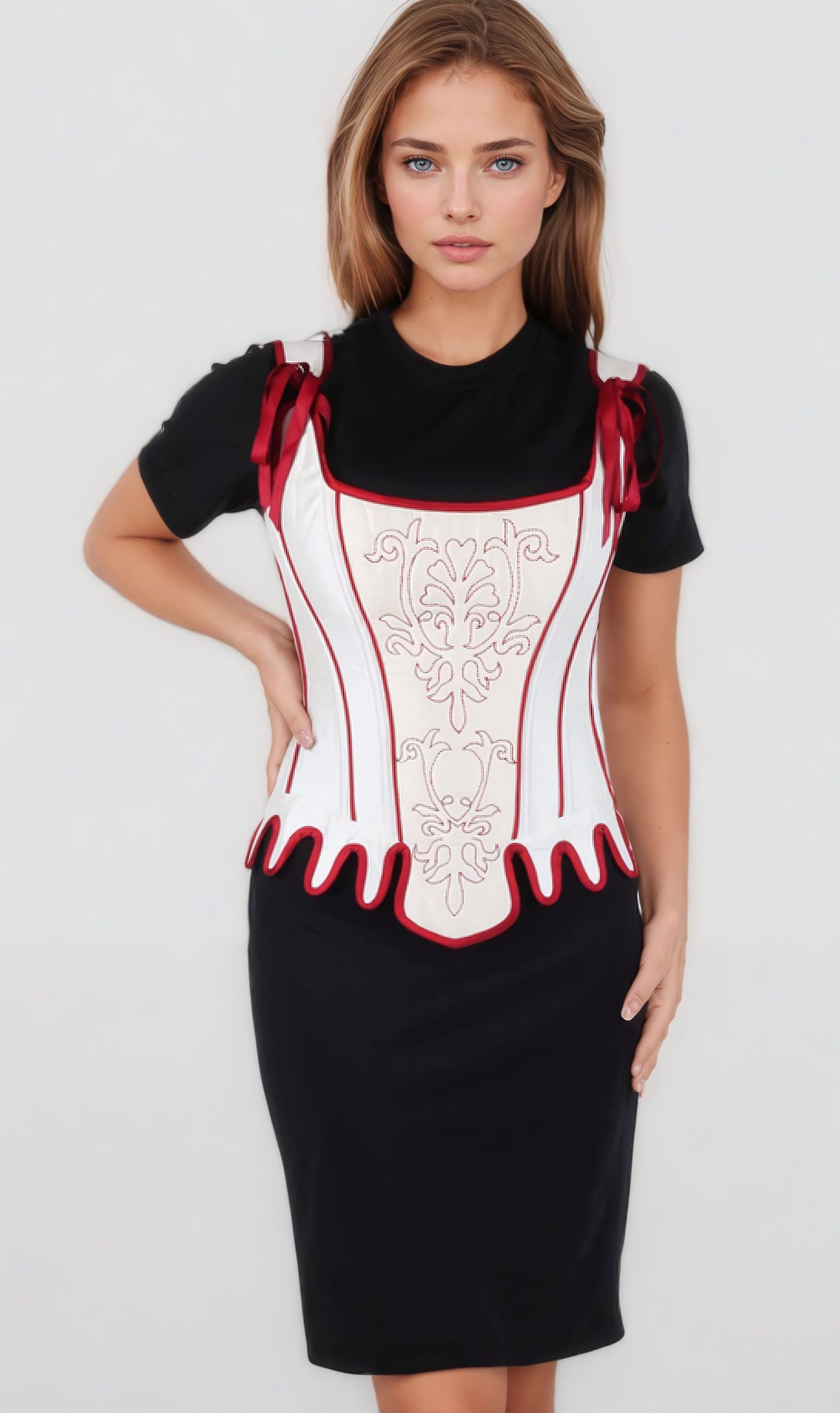 Skylar Embroidered Ivory Corset