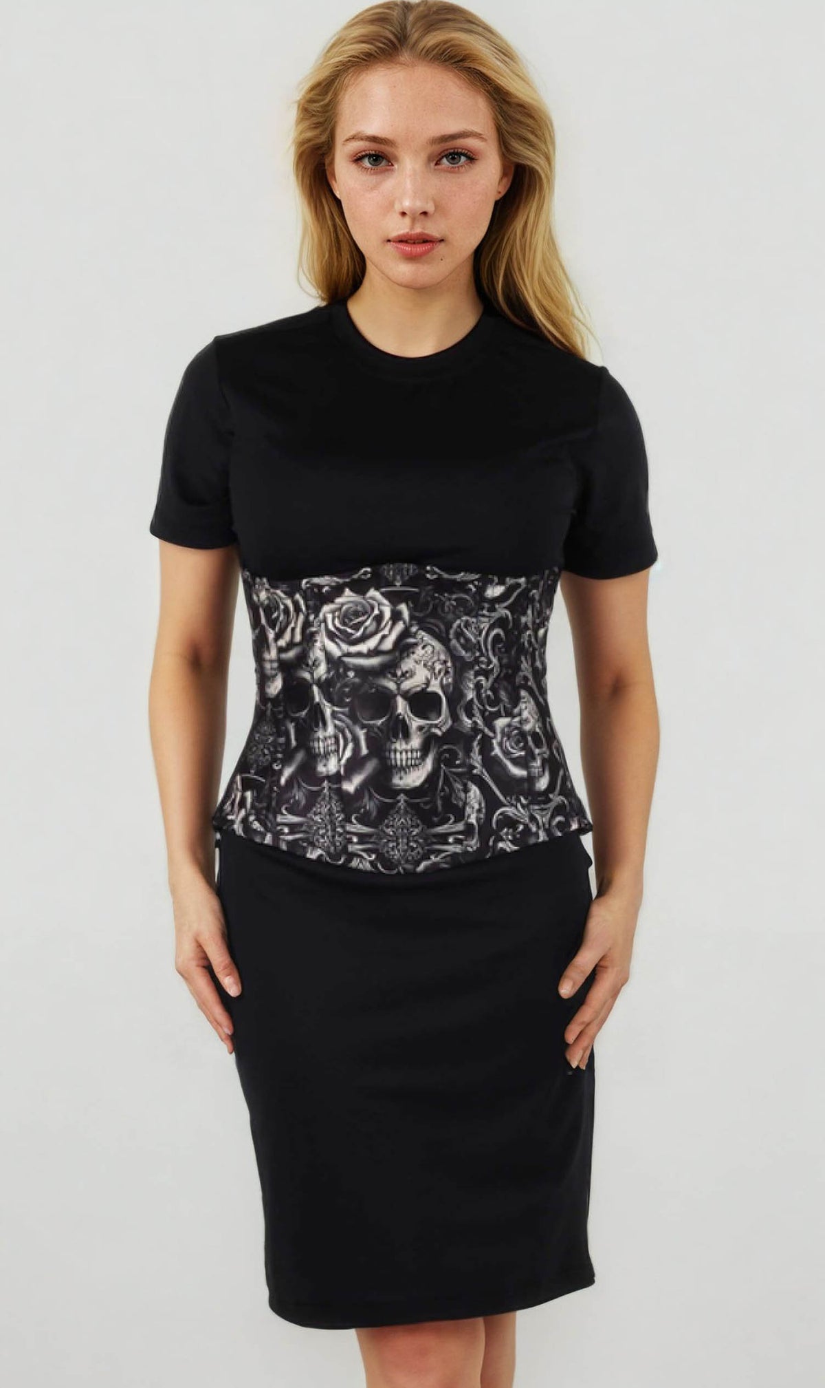 Freesia Skull Print Corset