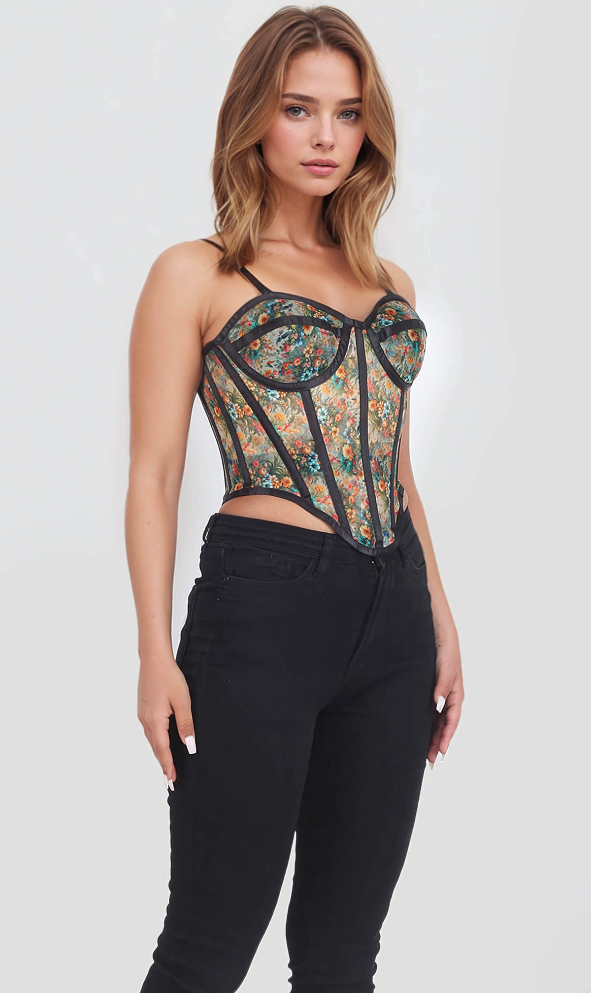 Kiah Printed Mesh Corset