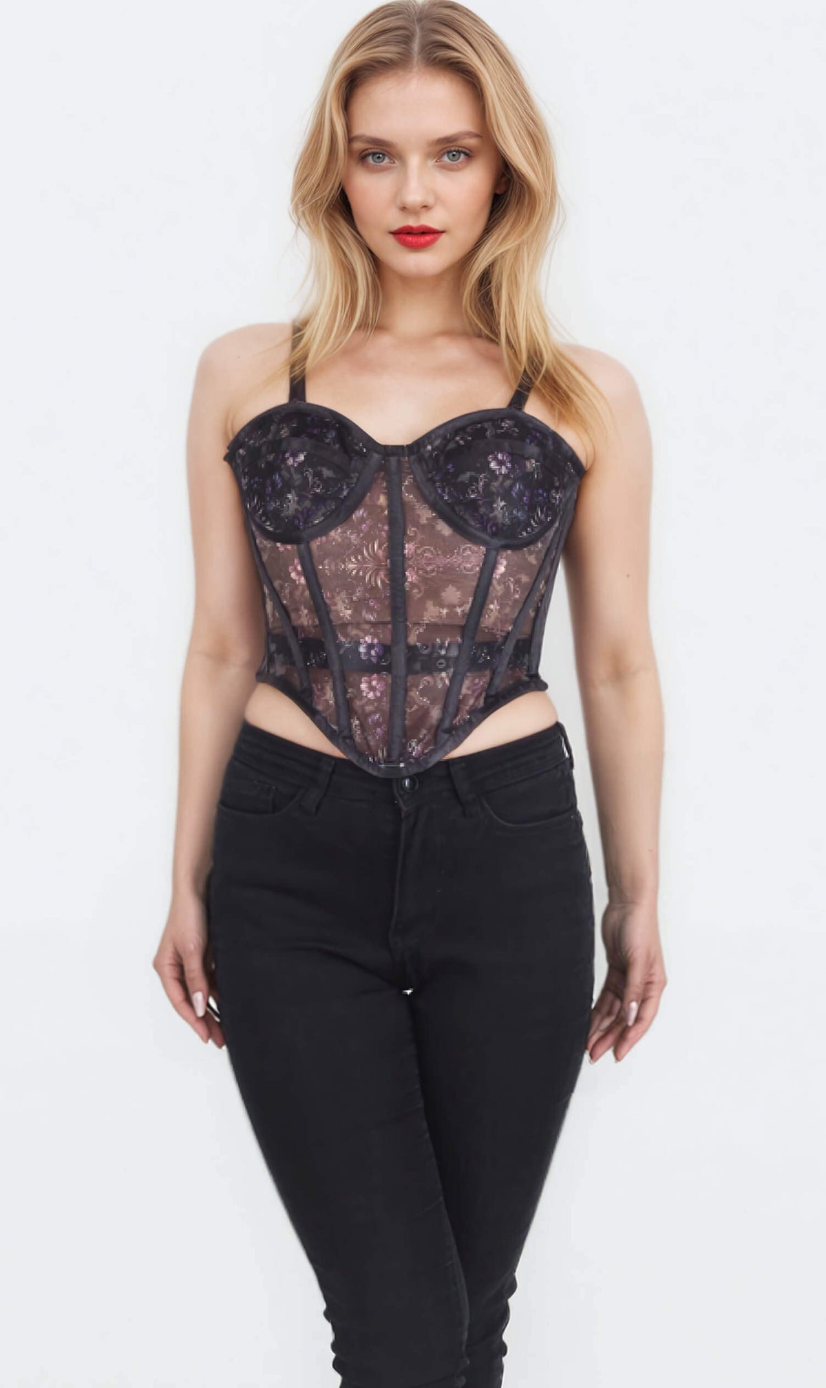 Adelaide Printed Mesh Corset