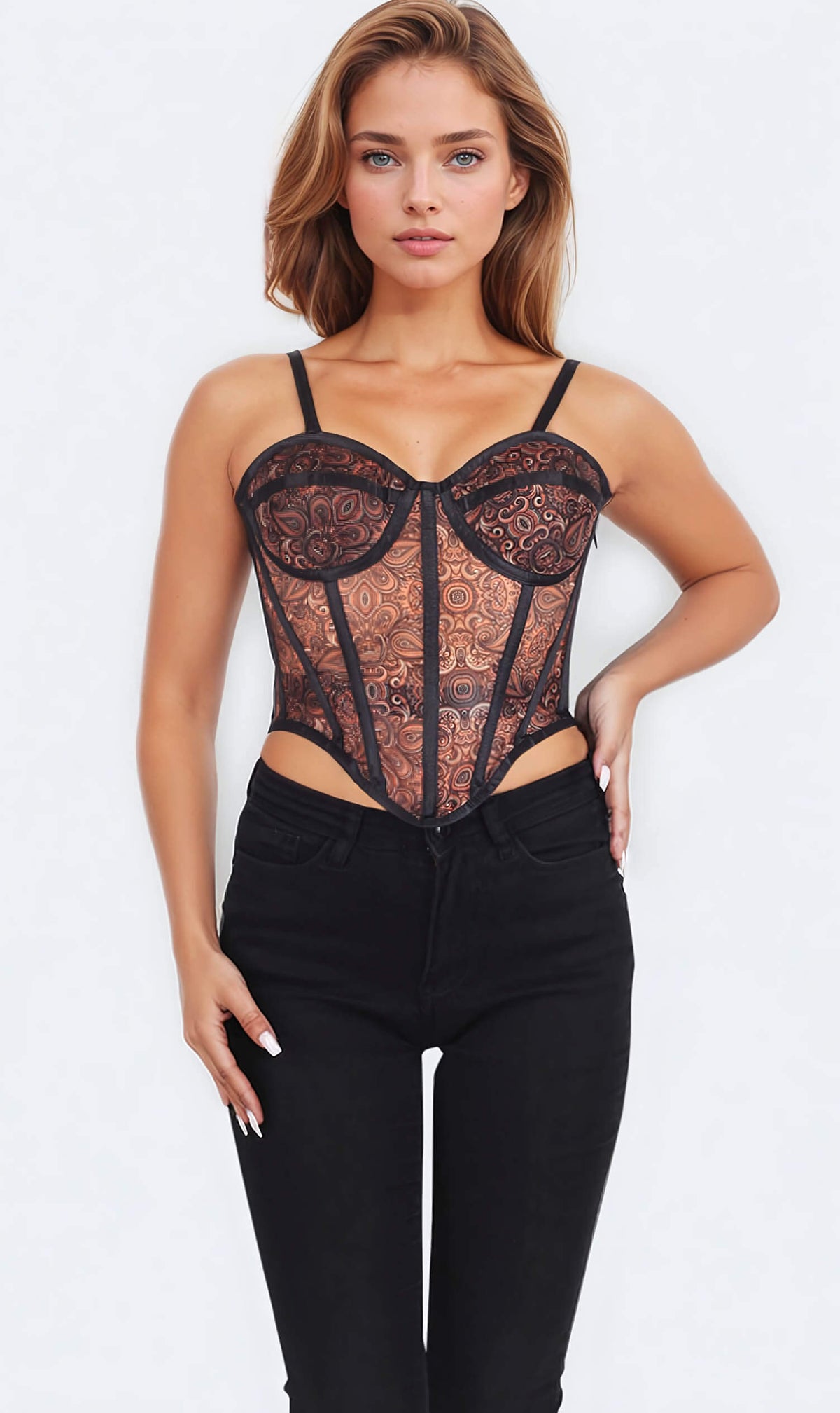 Virginia Overbust Mesh Corset