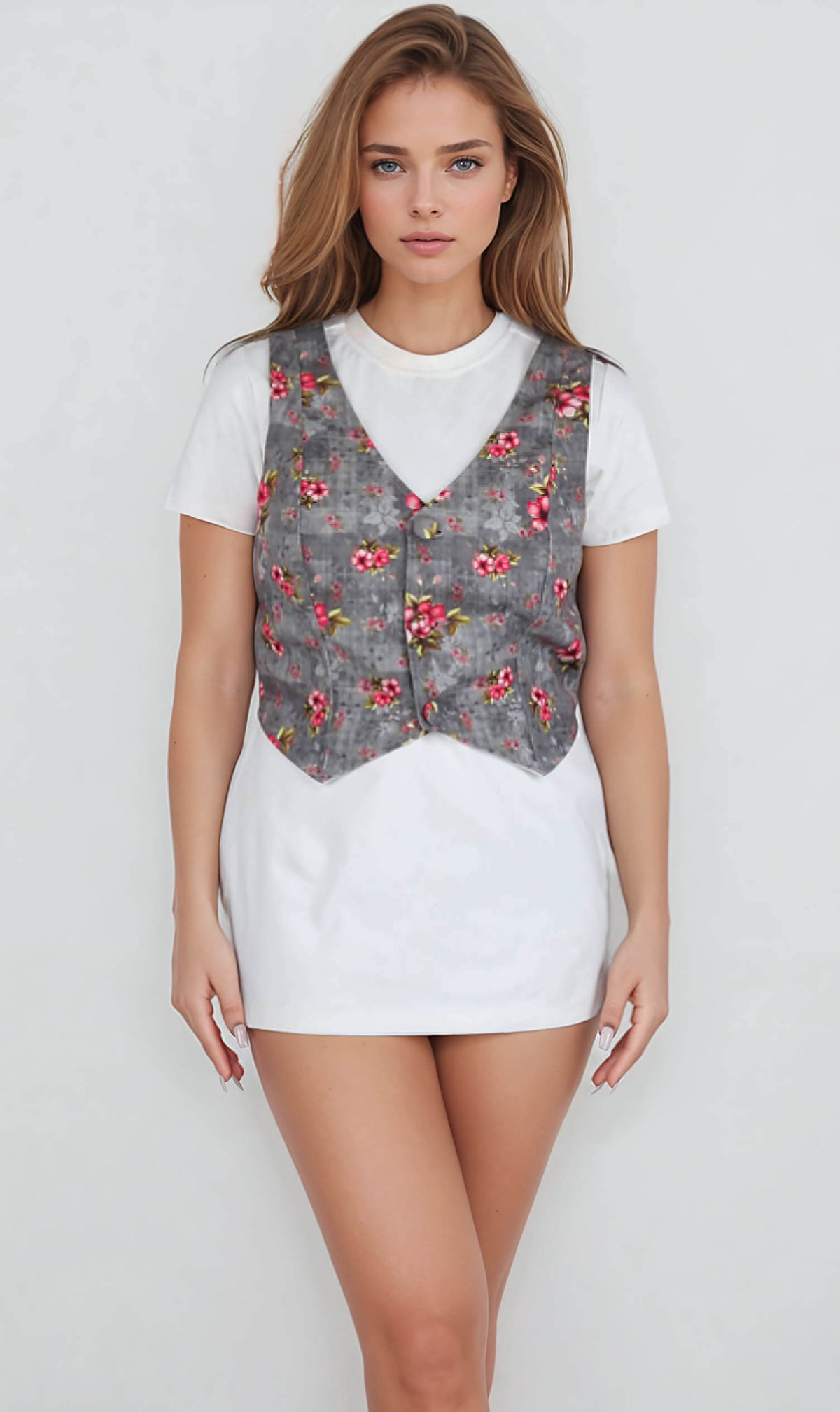Lagathar Floral Print Waist Coat