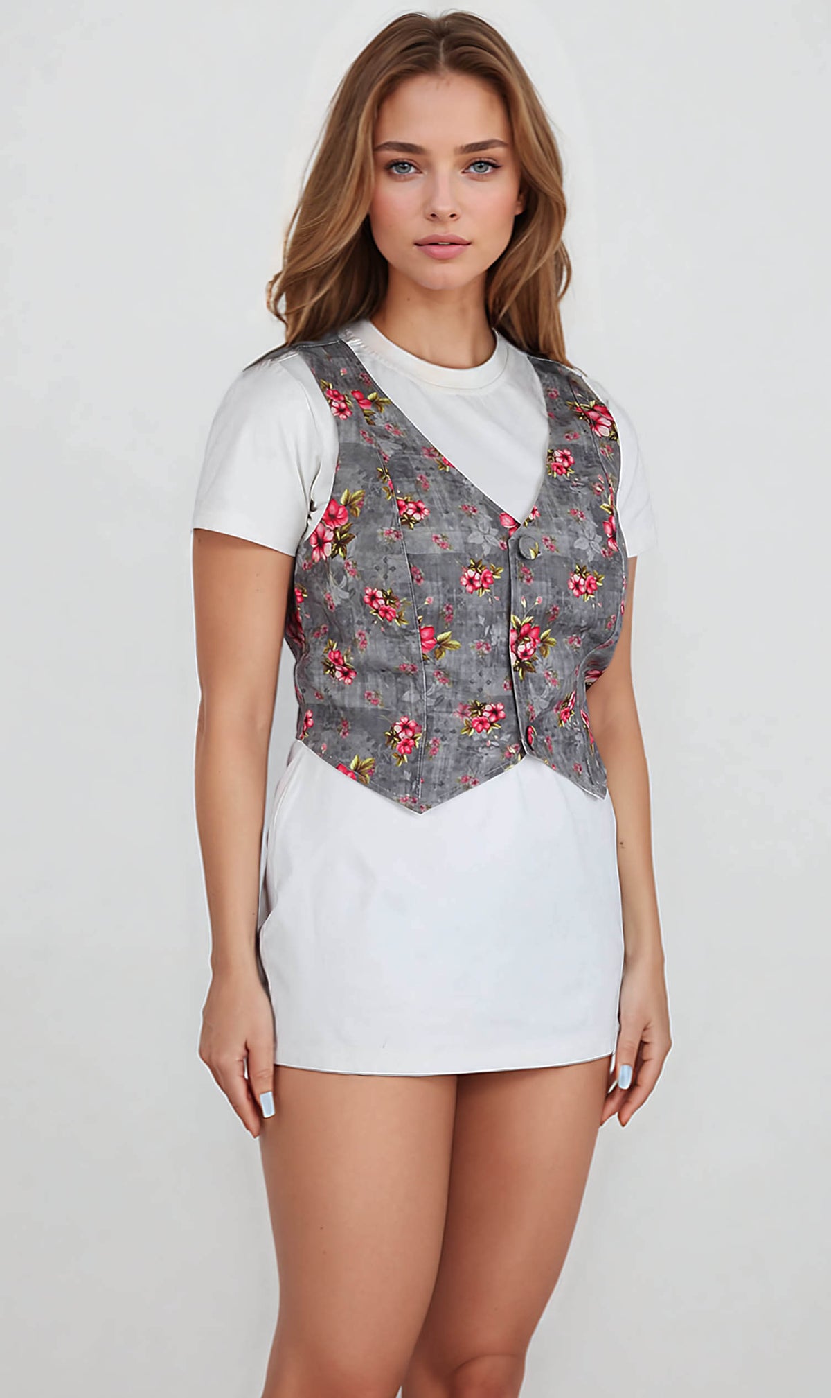 Lagathar Floral Print Waist Coat