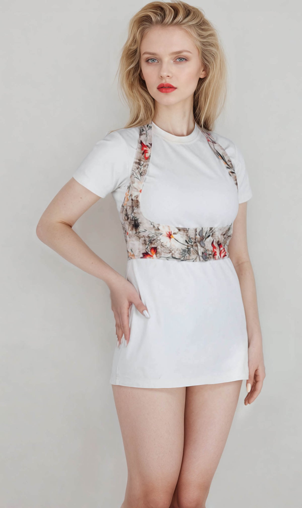 Paris Floral Print Waist Coat