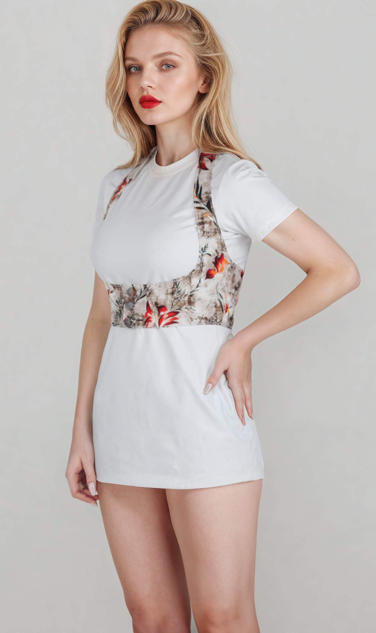 Paris Floral Print Waist Coat