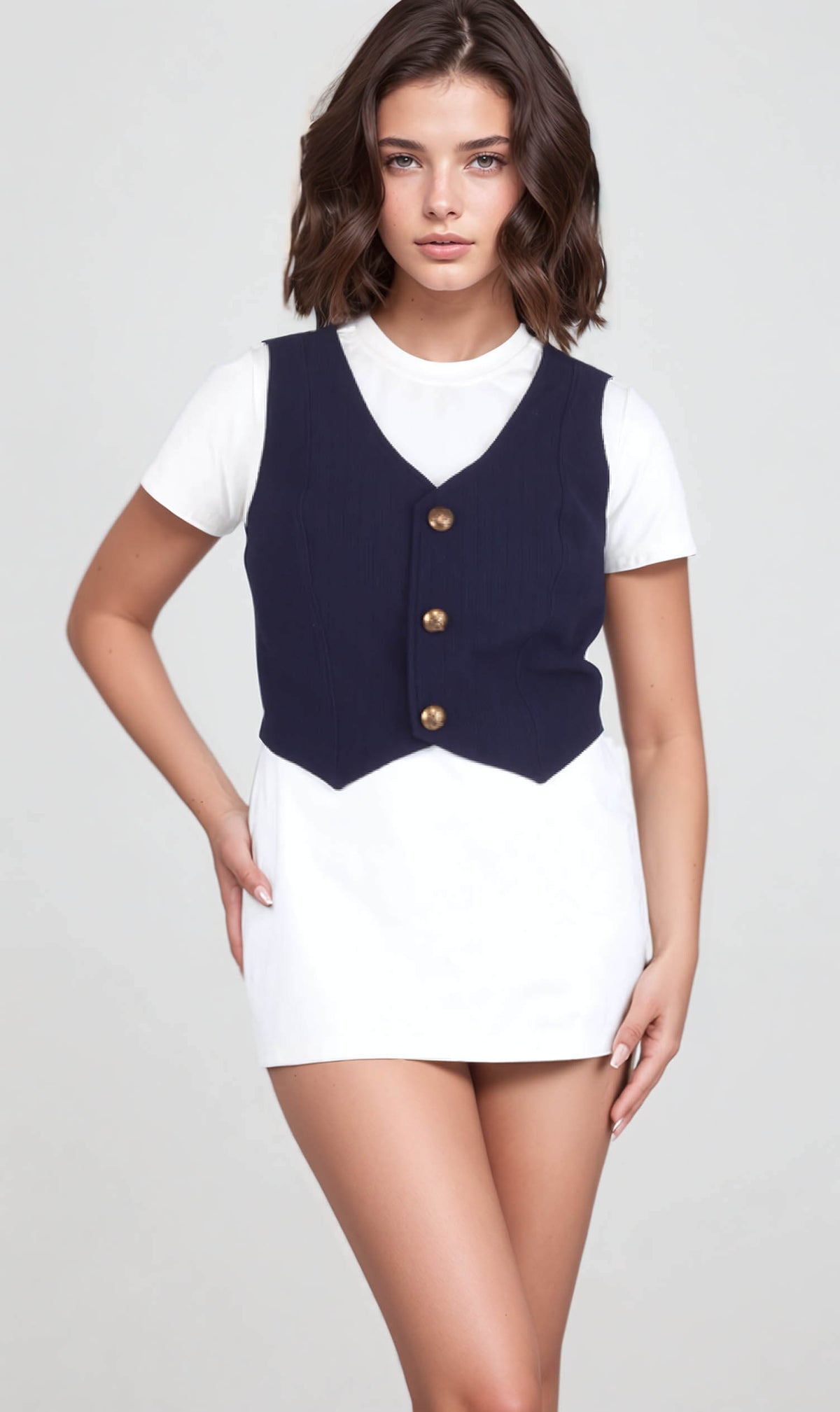 Emberly Navy Blue Waist Coat