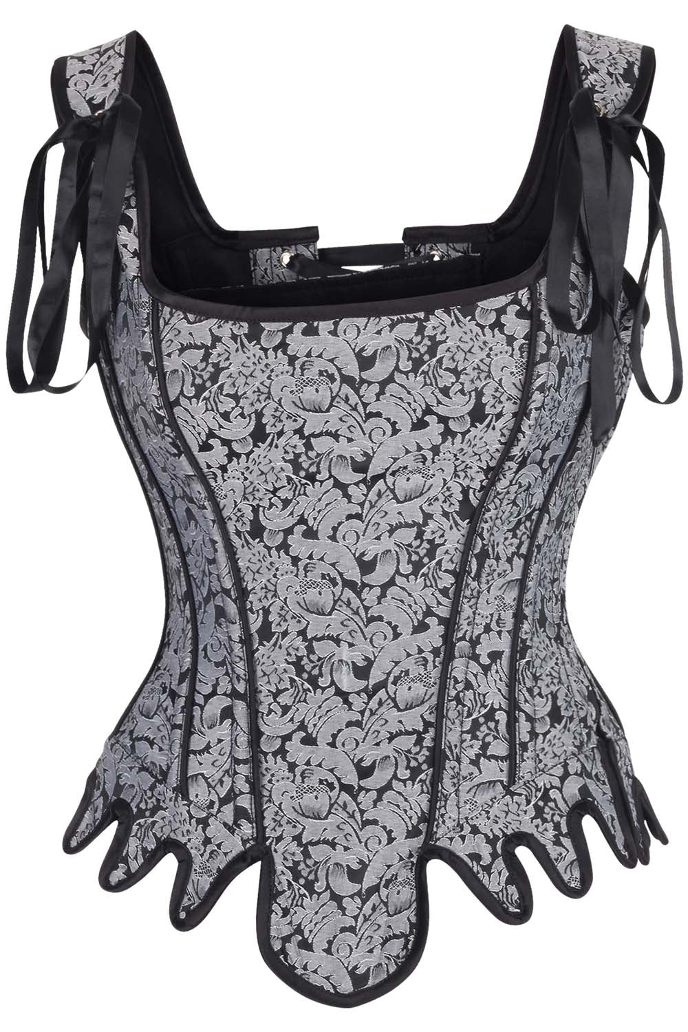 Daelyn Silver Brocade Corset