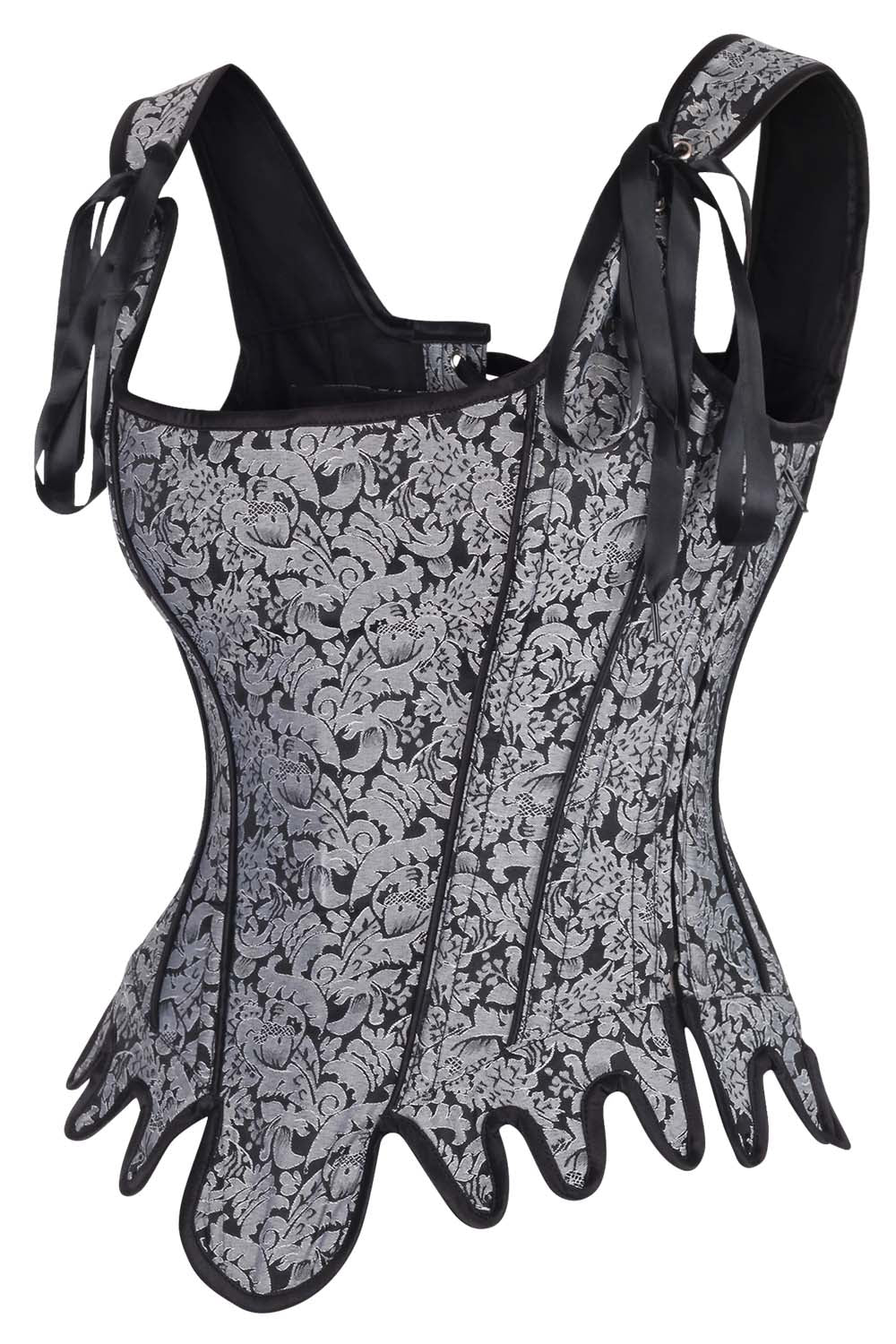 Daelyn Silver Brocade Corset