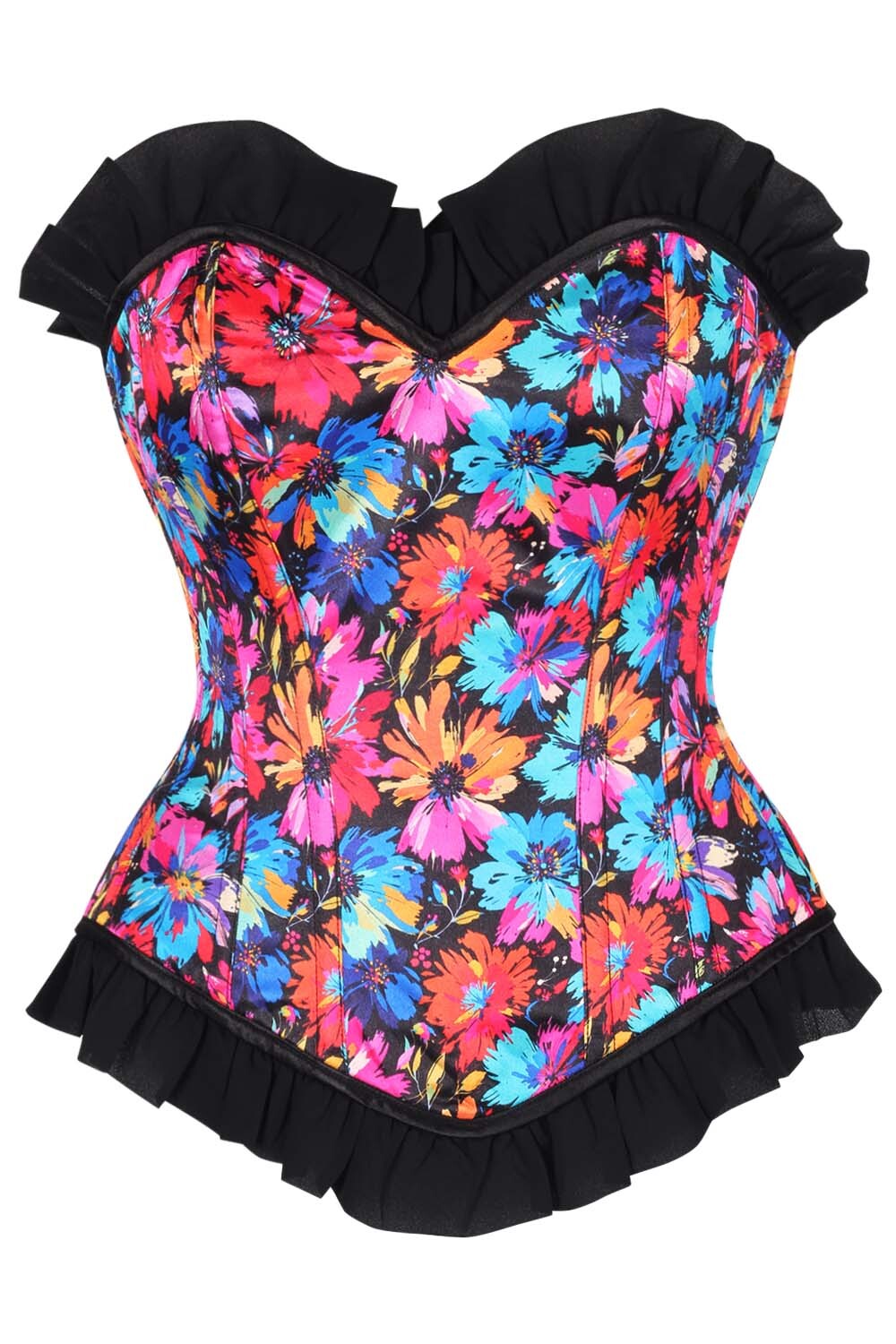 Etsuko Florals Overbust Corset and Skirt Co-Ord Set