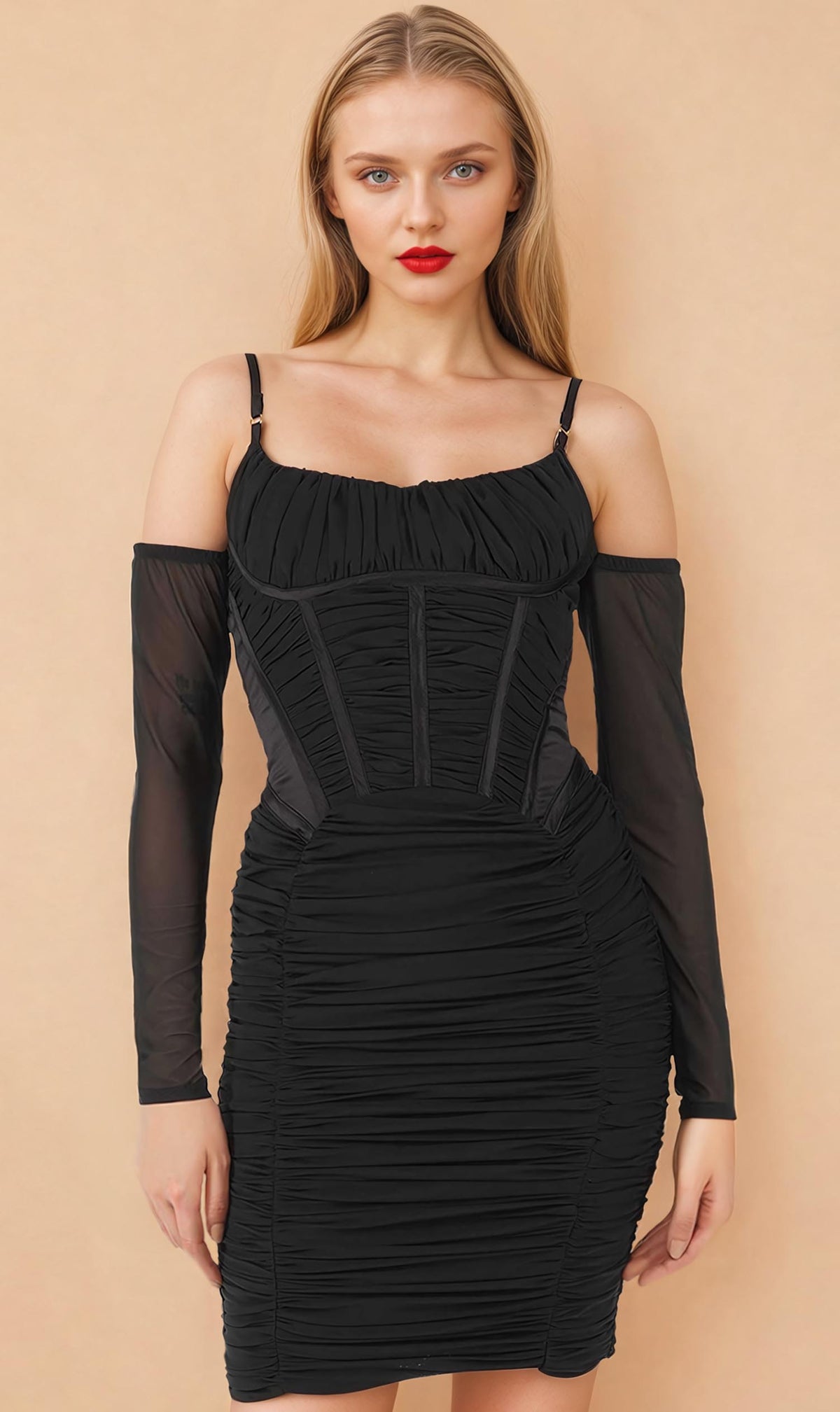 Manson Mesh Black Corset Dress