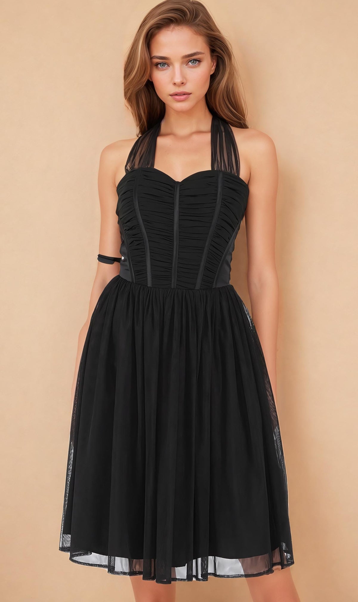 Georgianna Black Corset Dress