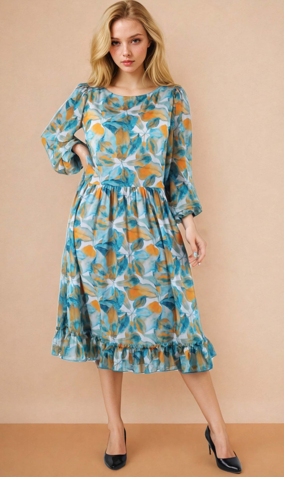 Uma Floral Printed Flare Dress