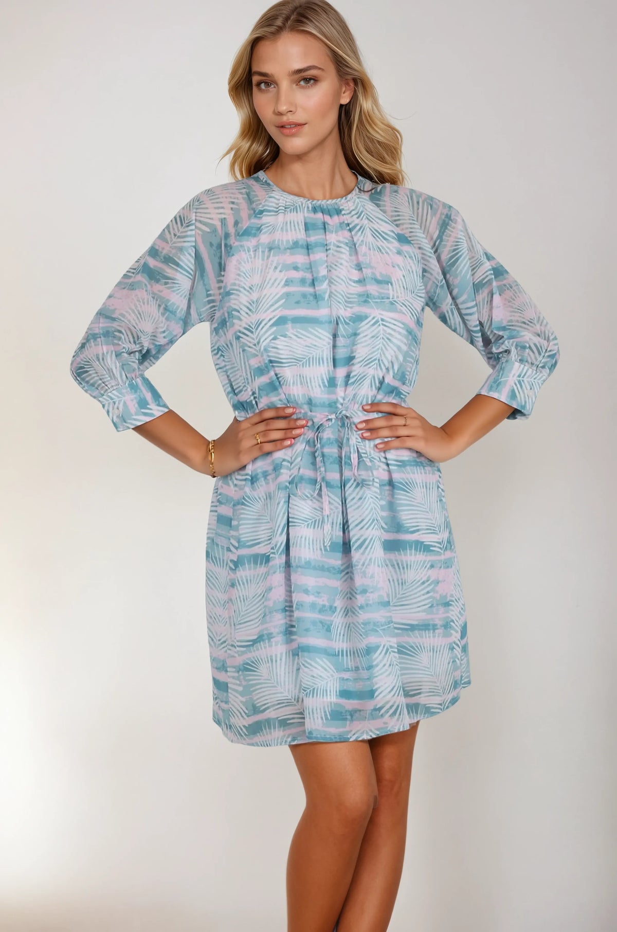 Skyla Print Round Neck Dress