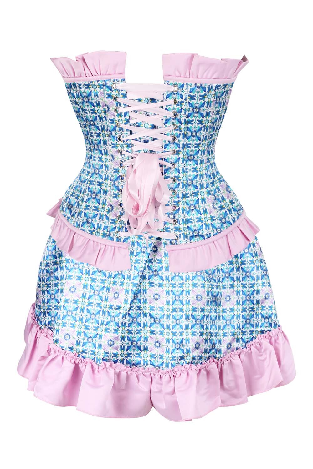 Chiyeko Printed Waist Trainer Corset and Skirt Co-ord Set