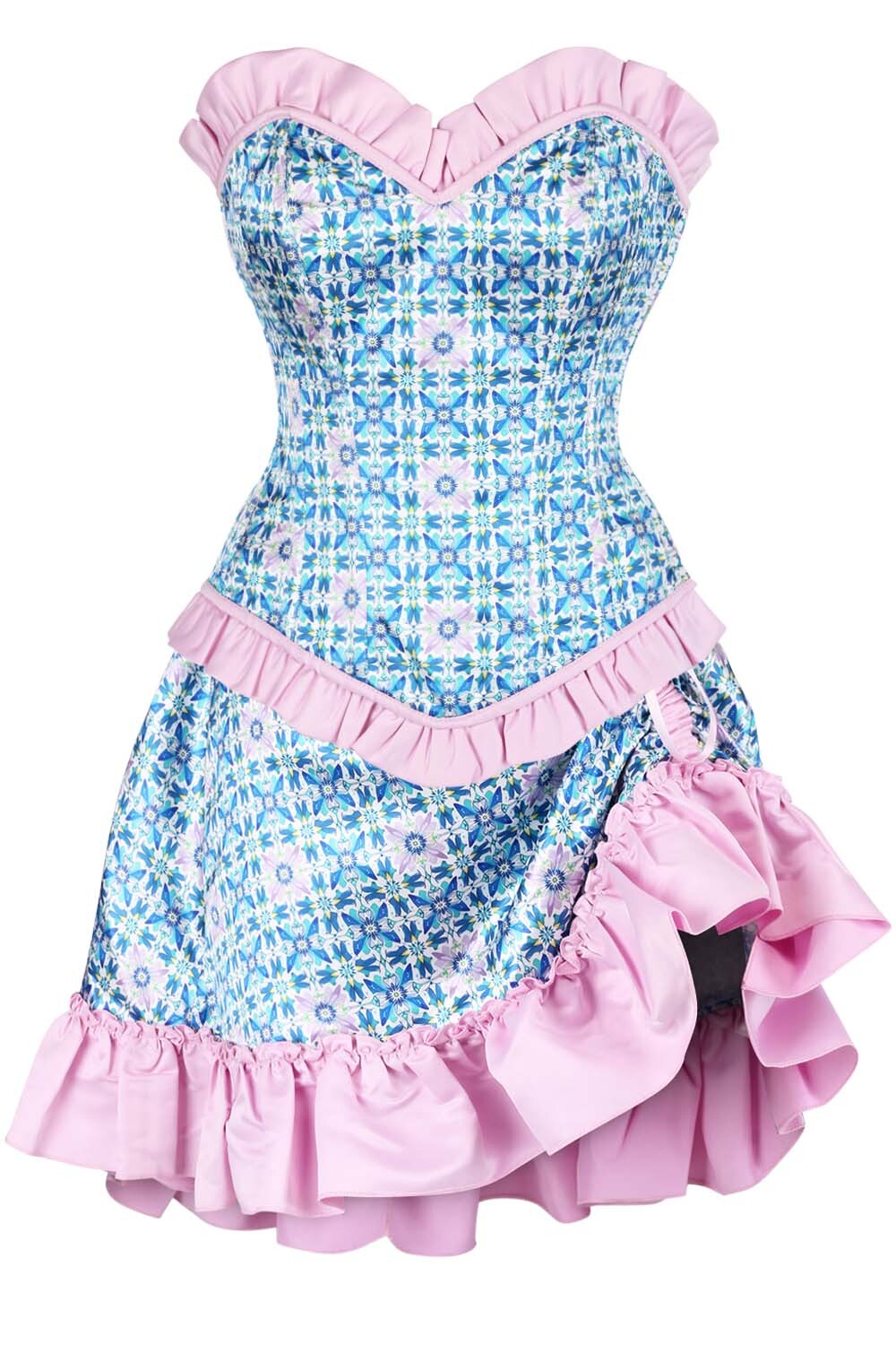 Chiyeko Printed Waist Trainer Corset and Skirt Co-ord Set