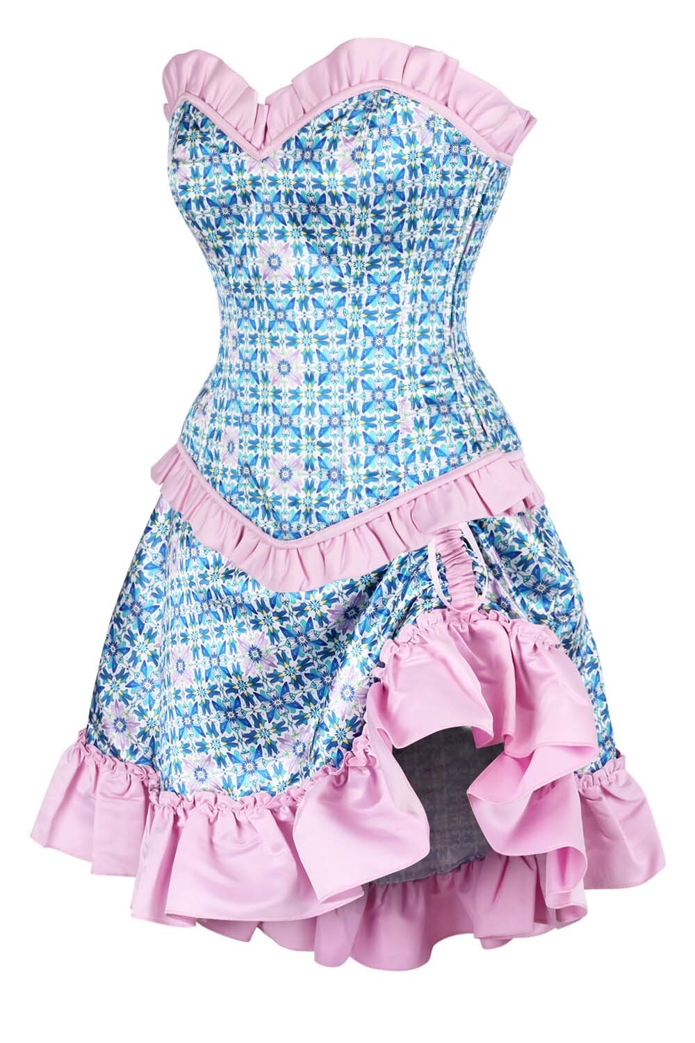 Chiyeko Printed Waist Trainer Corset and Skirt Co-ord Set