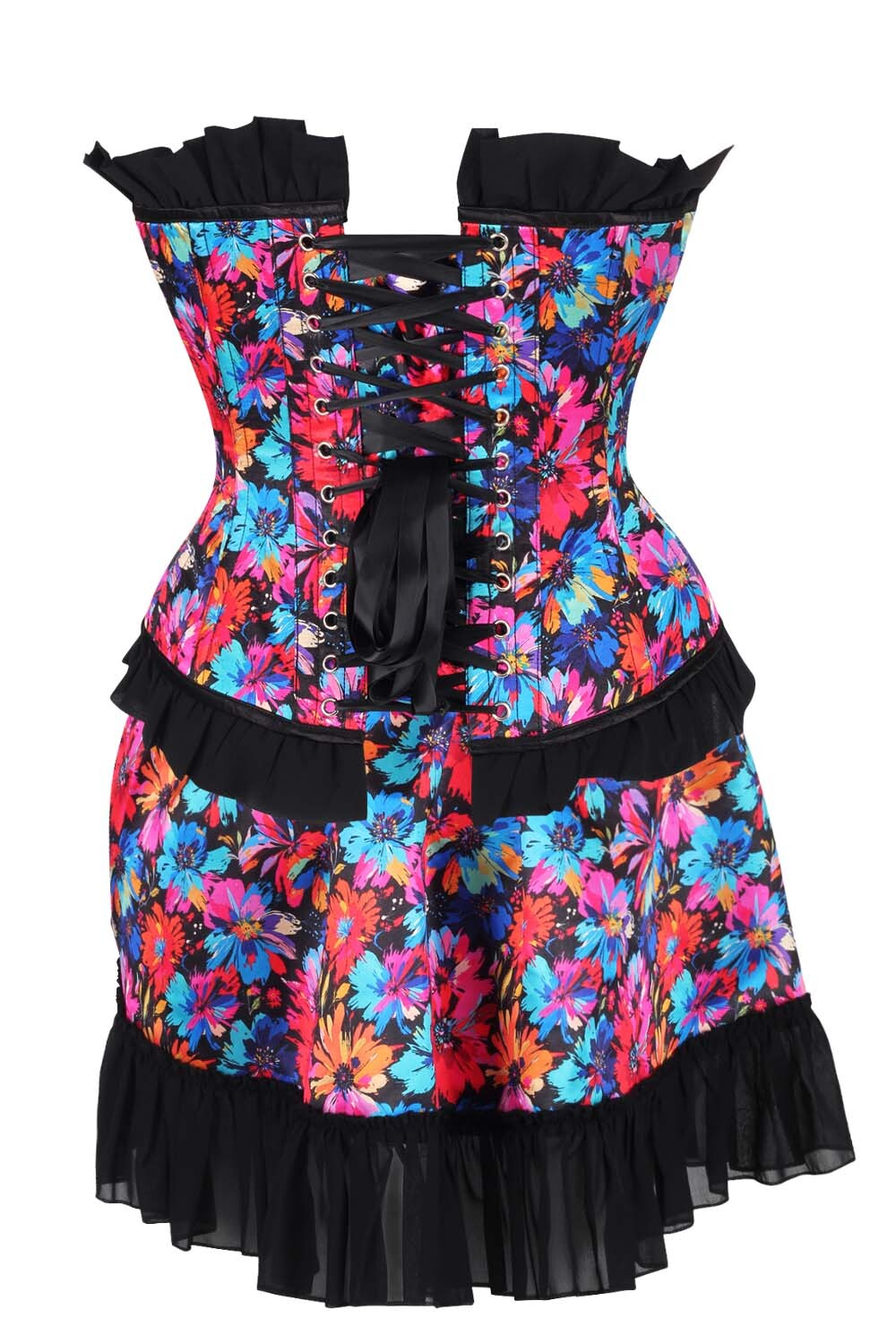Etsuko Florals Overbust Corset and Skirt Co-Ord Set