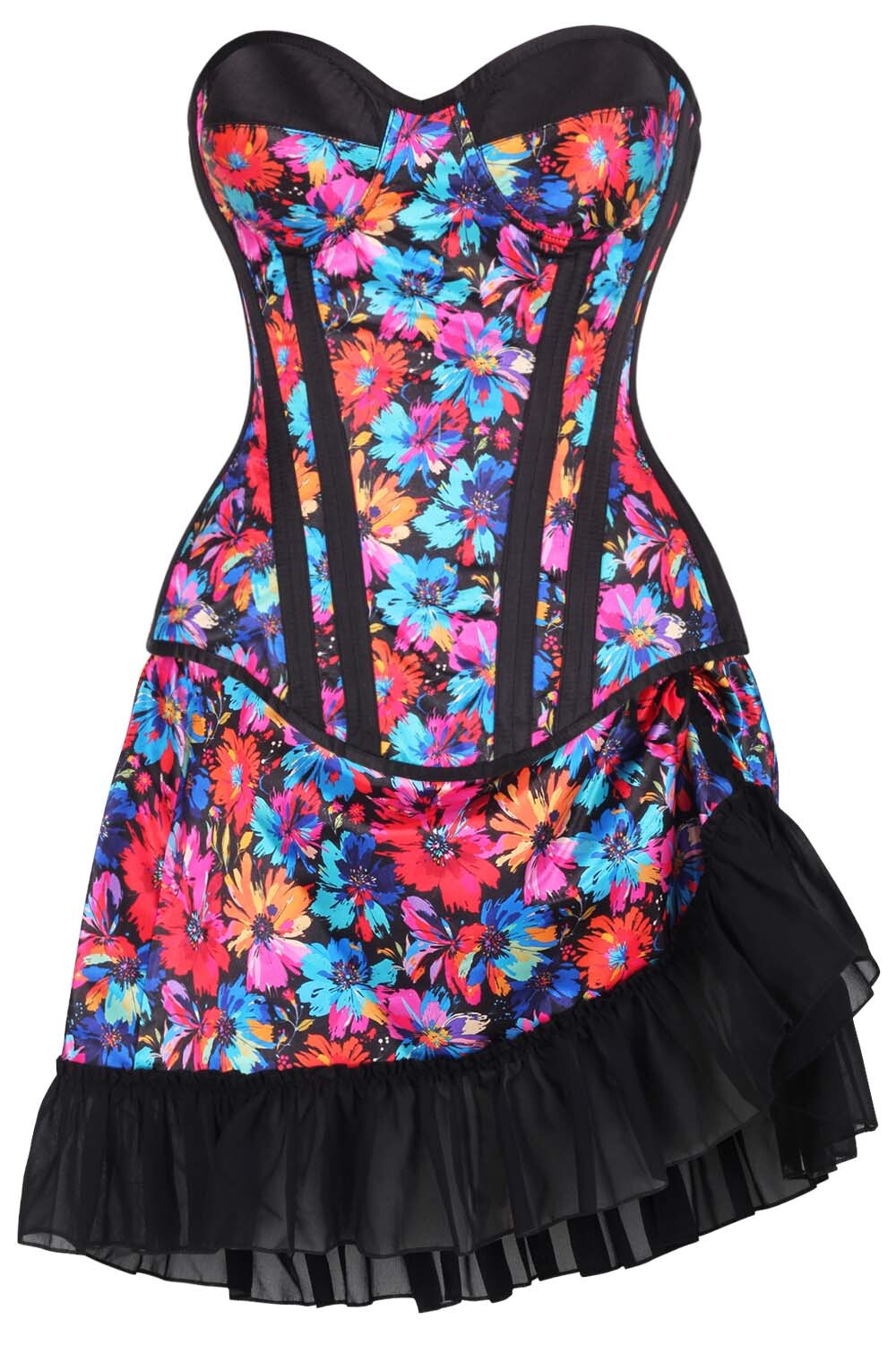 Texana Floral Waist Trainer Corset and Skirt Co-ord Set