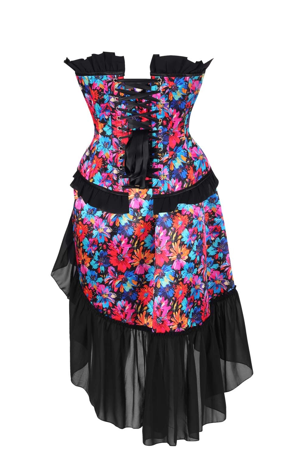 Etsuko Florals Overbust Corset and Skirt Co-Ord Set