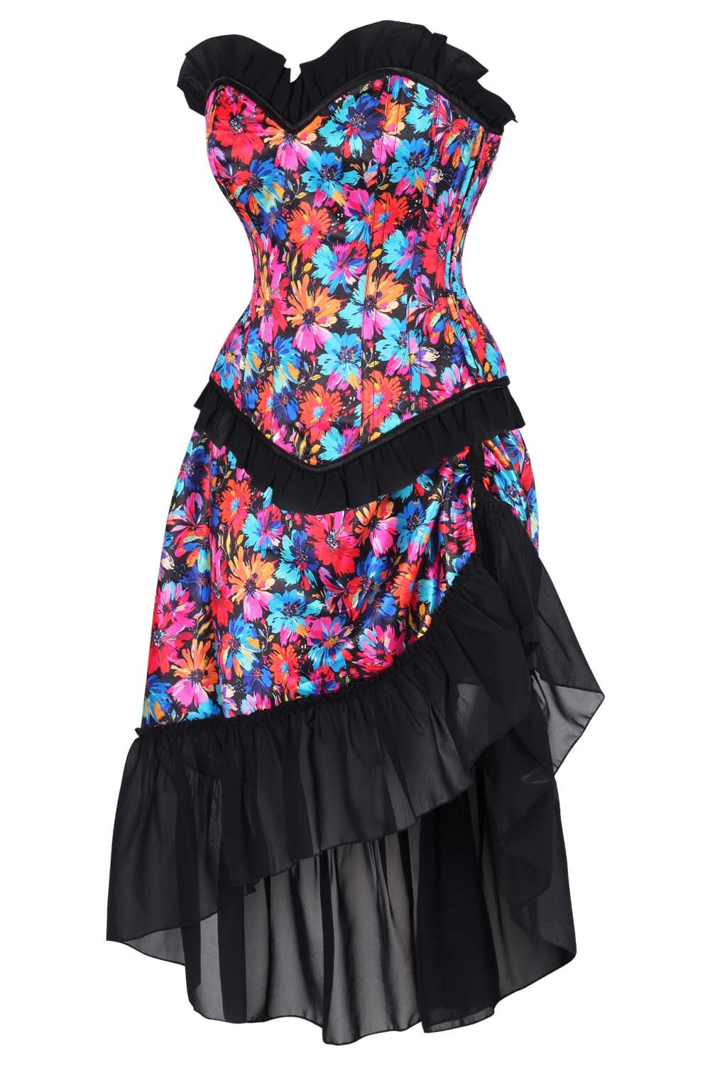 Etsuko Florals Overbust Corset and Skirt Co-Ord Set