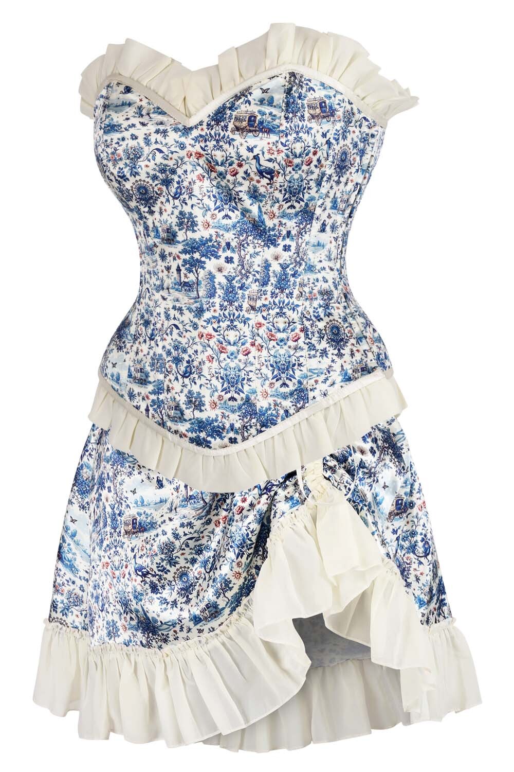 Wilfreda Floral Waist Trainer Corset and Skirt Co-ord Set