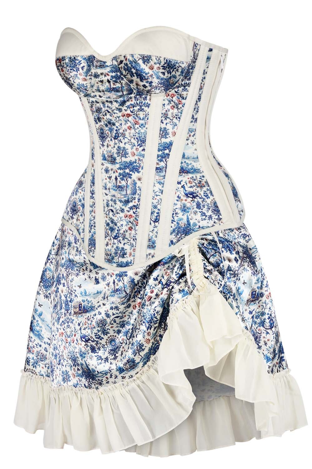 Bevie Floral Waist Trainer Corset and Skirt Co-ord Set