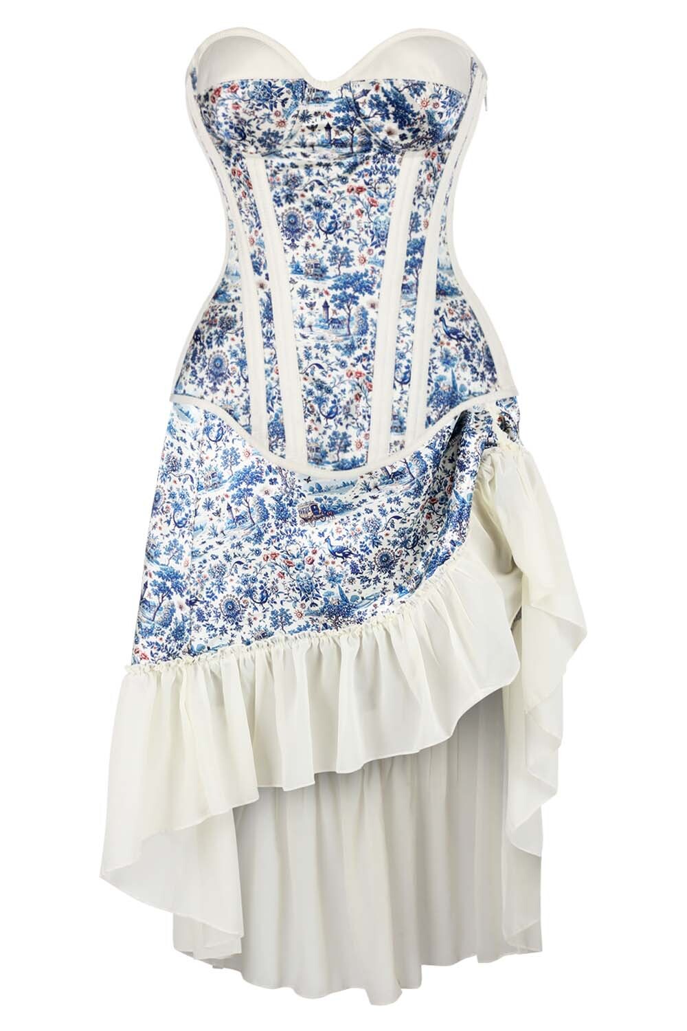 Bevie Floral Waist Trainer Corset and Skirt Co-ord Set