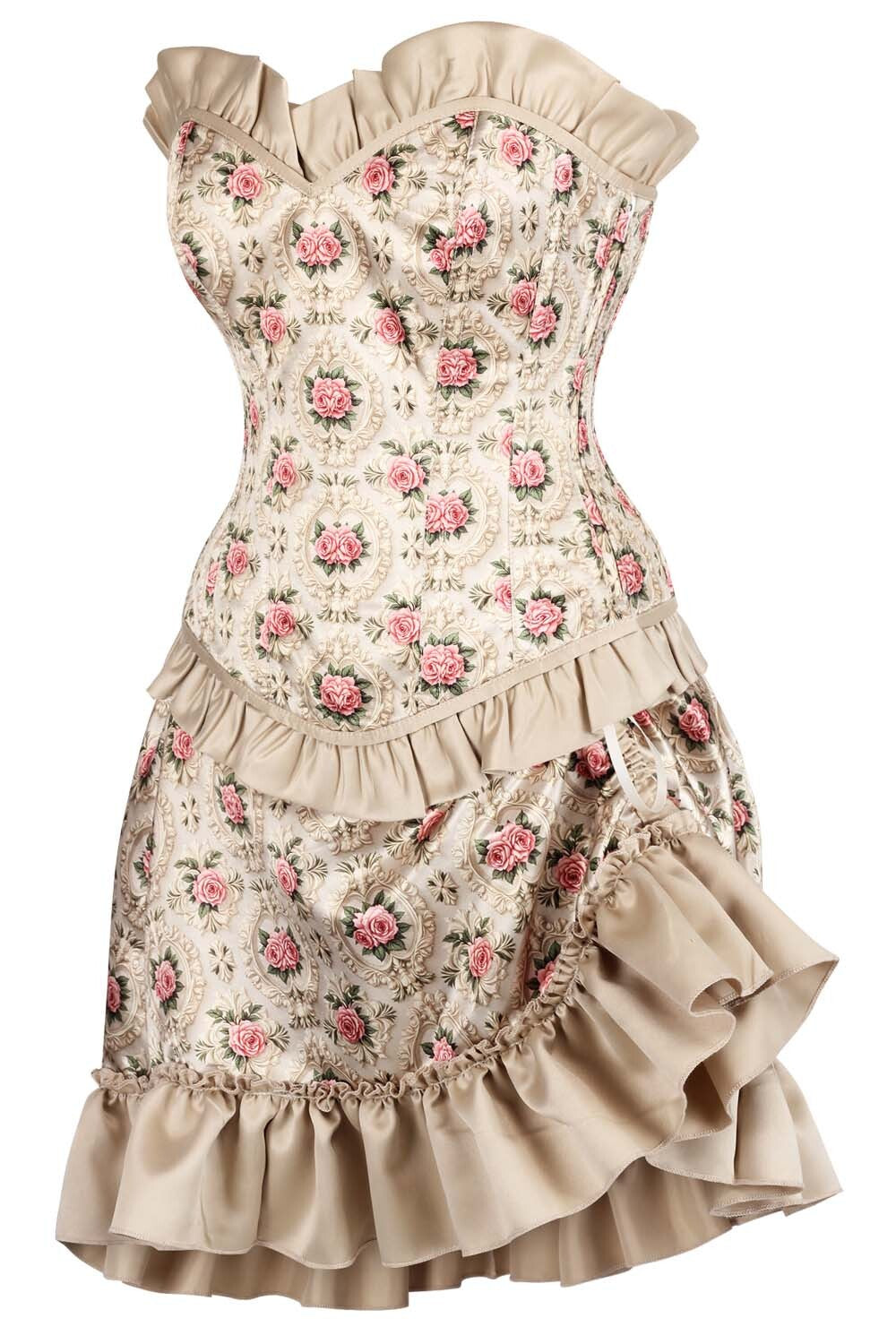 Leanne Rose Overbust Corset and Skirt Co-Ord Set