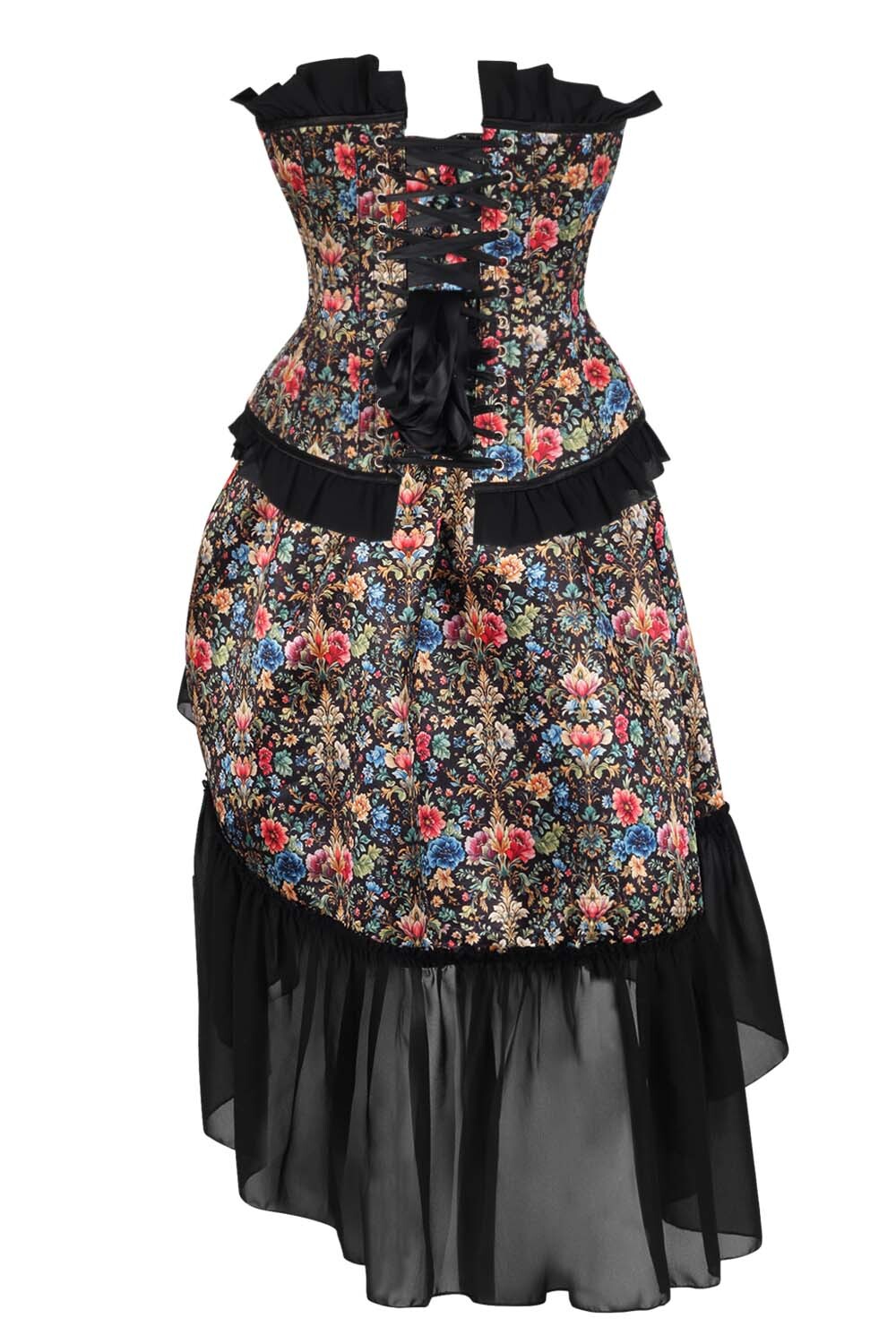 Jeweldene Floral Waist Trainer Corset and Skirt Co-ord Set