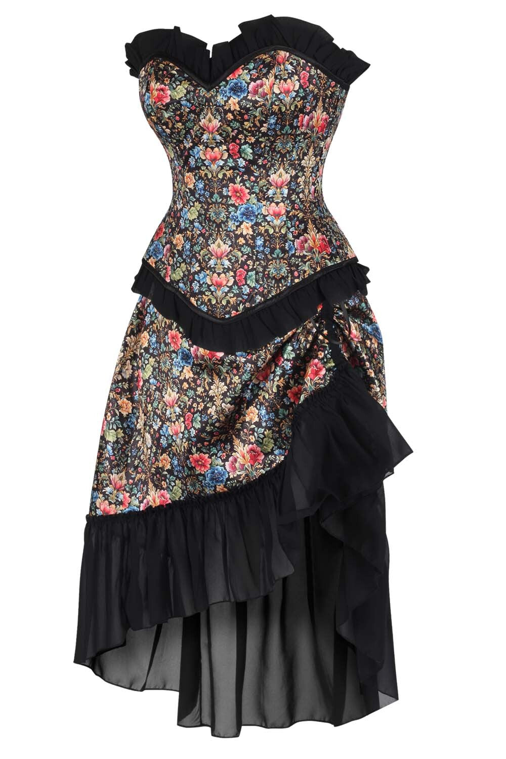 Jeweldene Floral Waist Trainer Corset and Skirt Co-ord Set
