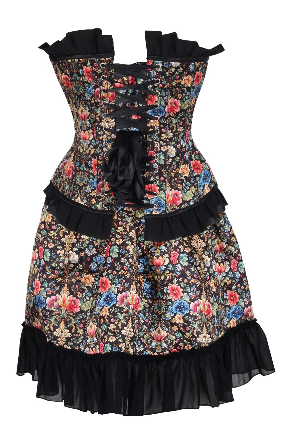 Jeweldene Floral Waist Trainer Corset and Skirt Co-ord Set