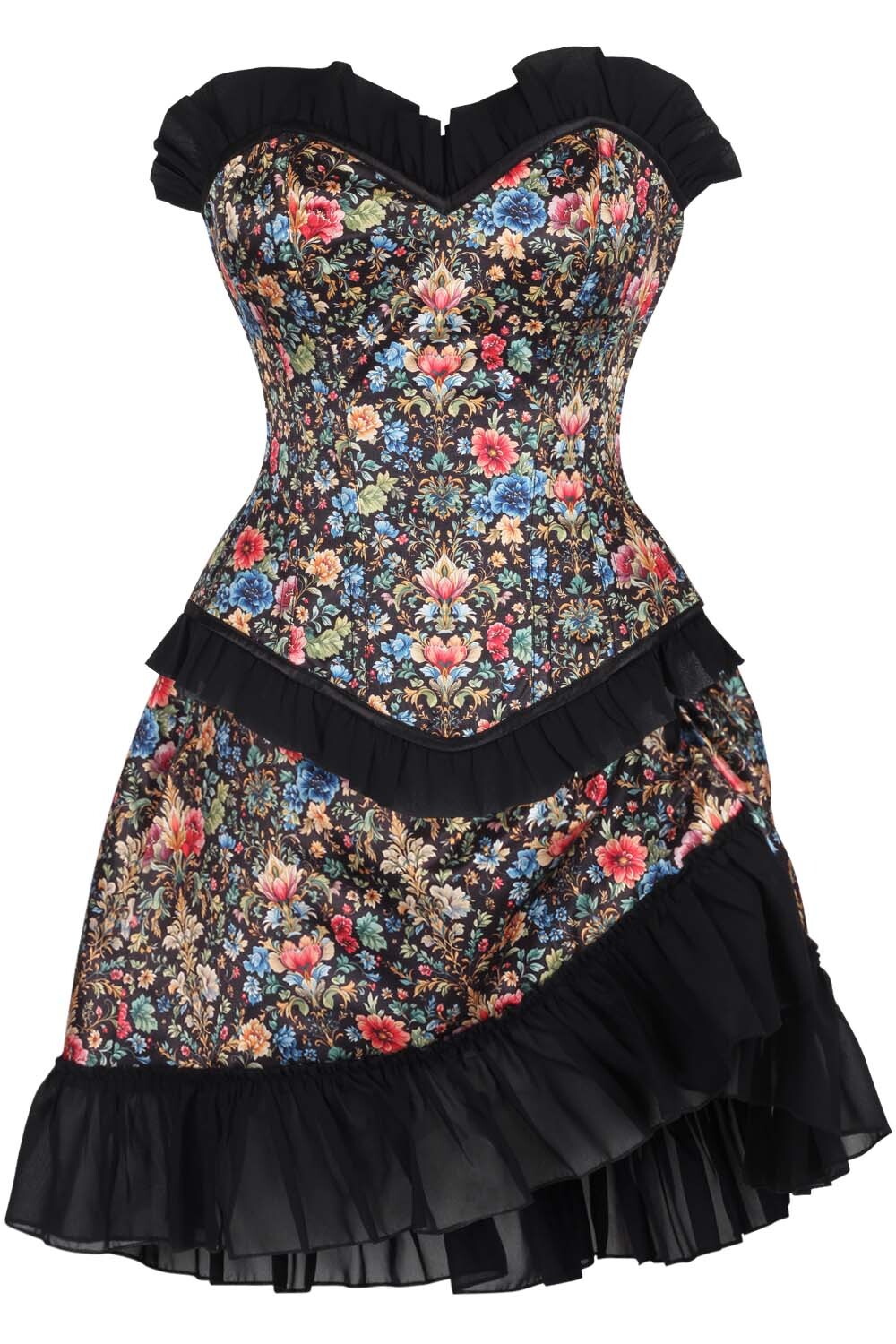Jeweldene Floral Waist Trainer Corset and Skirt Co-ord Set
