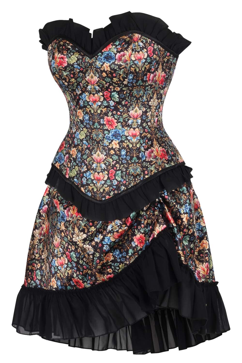 Jeweldene Floral Waist Trainer Corset and Skirt Co-ord Set
