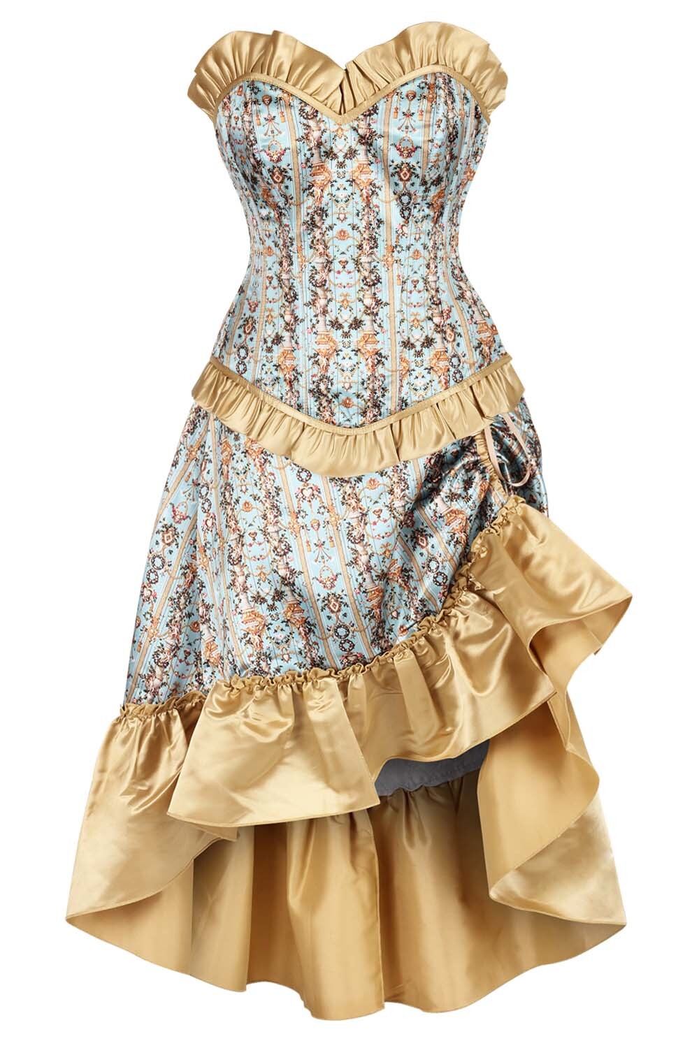 Erda Printed Waist Trainer Corset and Skirt Co-ord Set