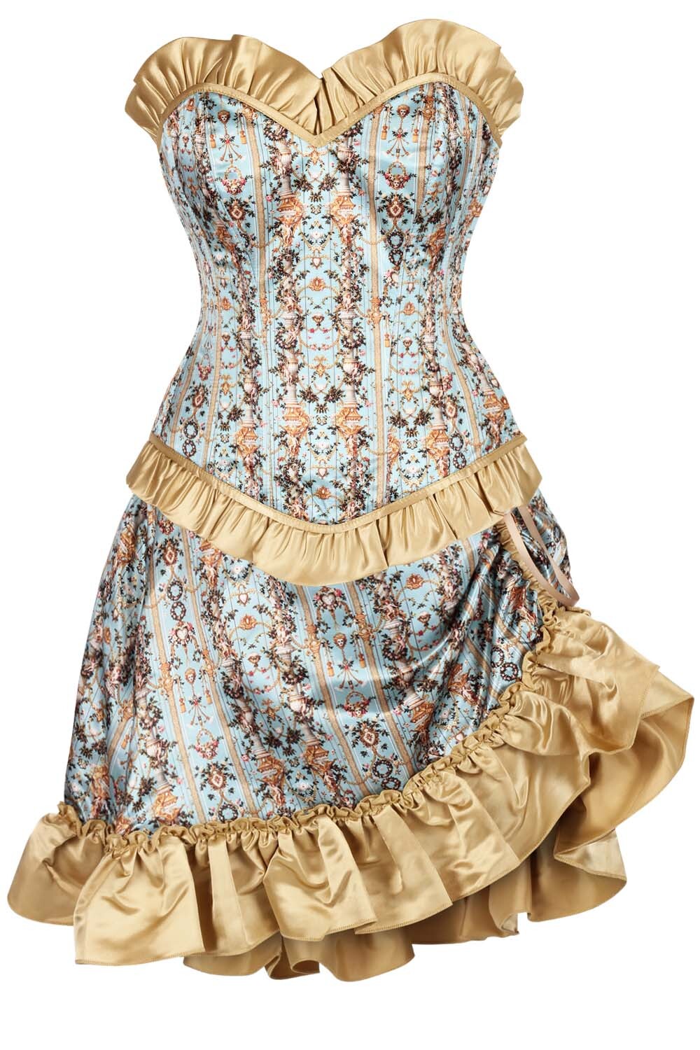Erda Printed Waist Trainer Corset and Skirt Co-ord Set