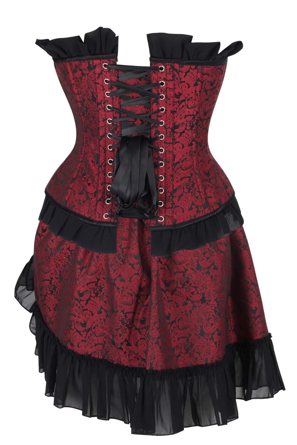 Aerith Brocade Overbust Corset and Skirt Co-ord Set