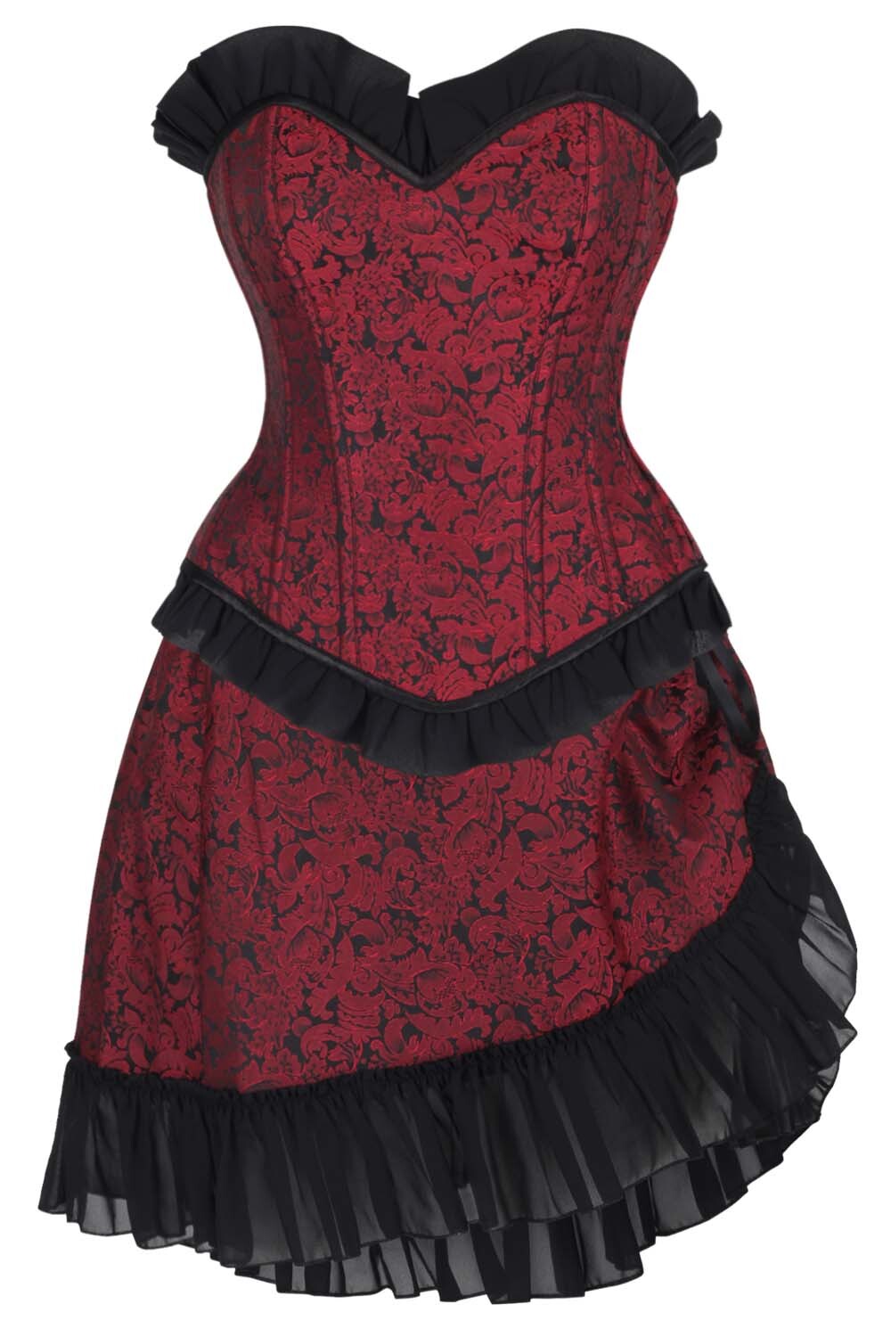 Aerith Brocade Overbust Corset and Skirt Co-ord Set
