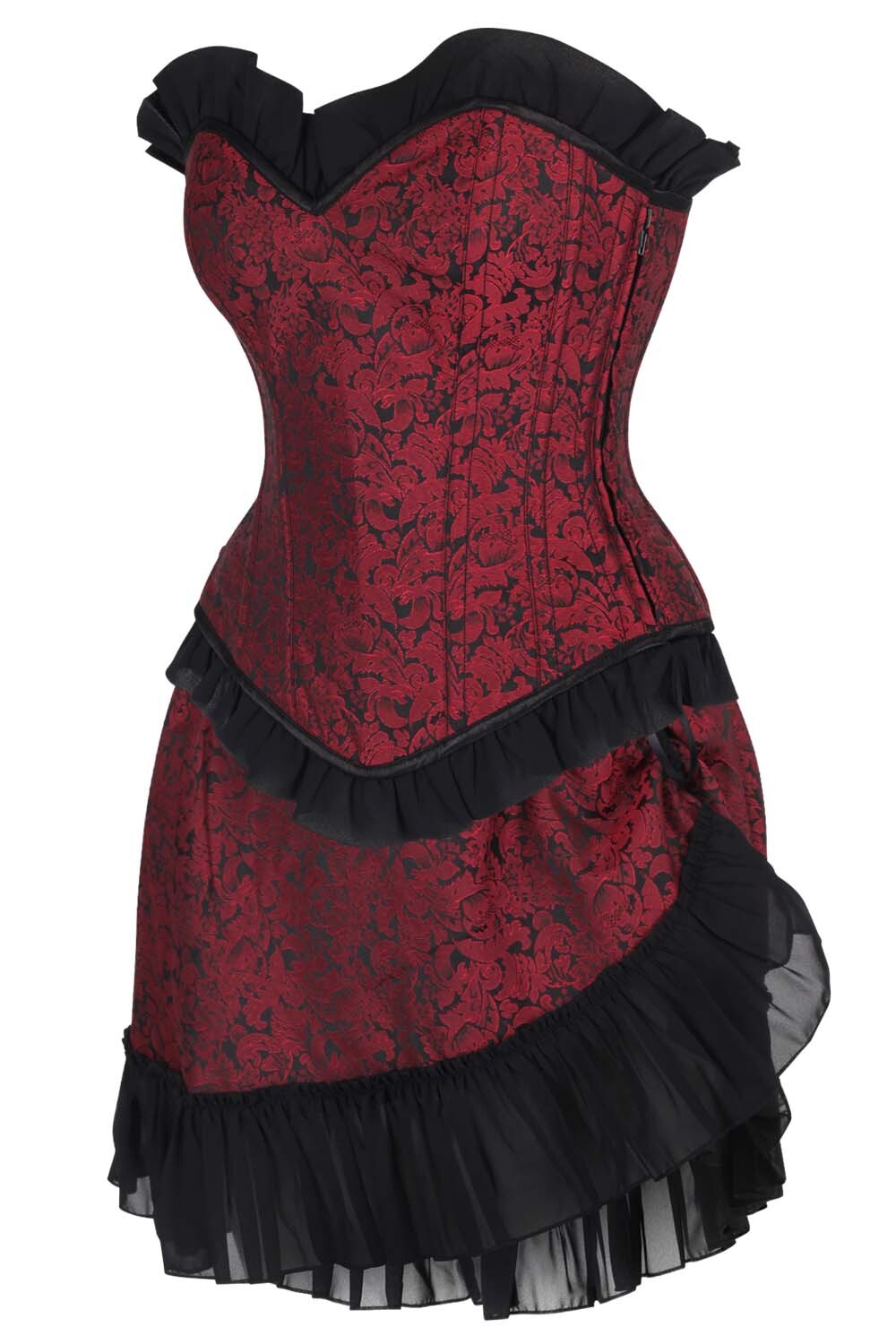 Aerith Brocade Overbust Corset and Skirt Co-ord Set
